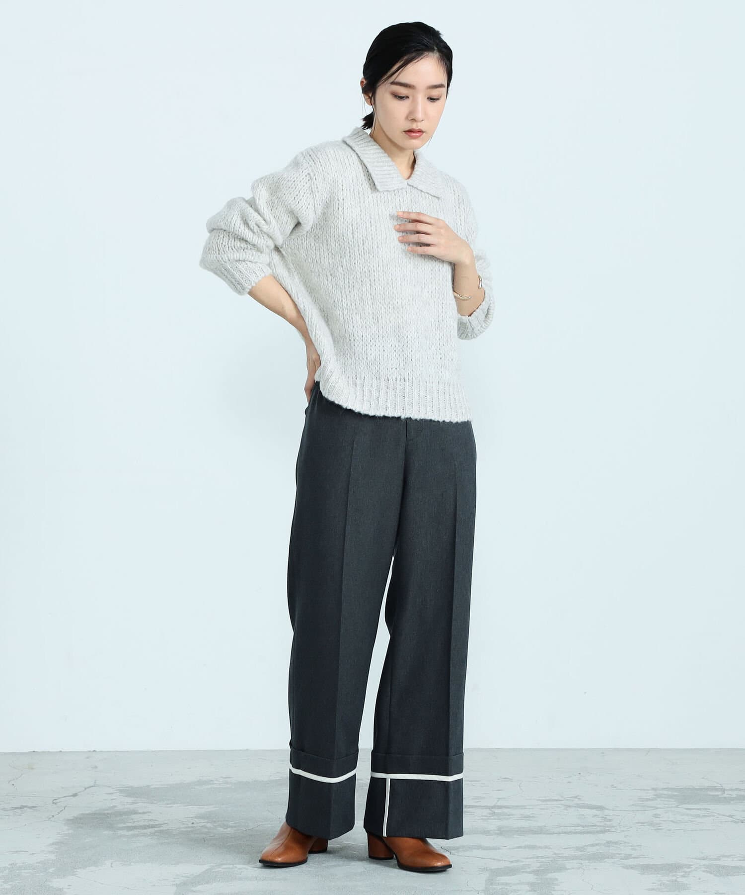 TRICOTS JEANMARC】FLORENCE 襟付きニットプルオーバー | FREDY