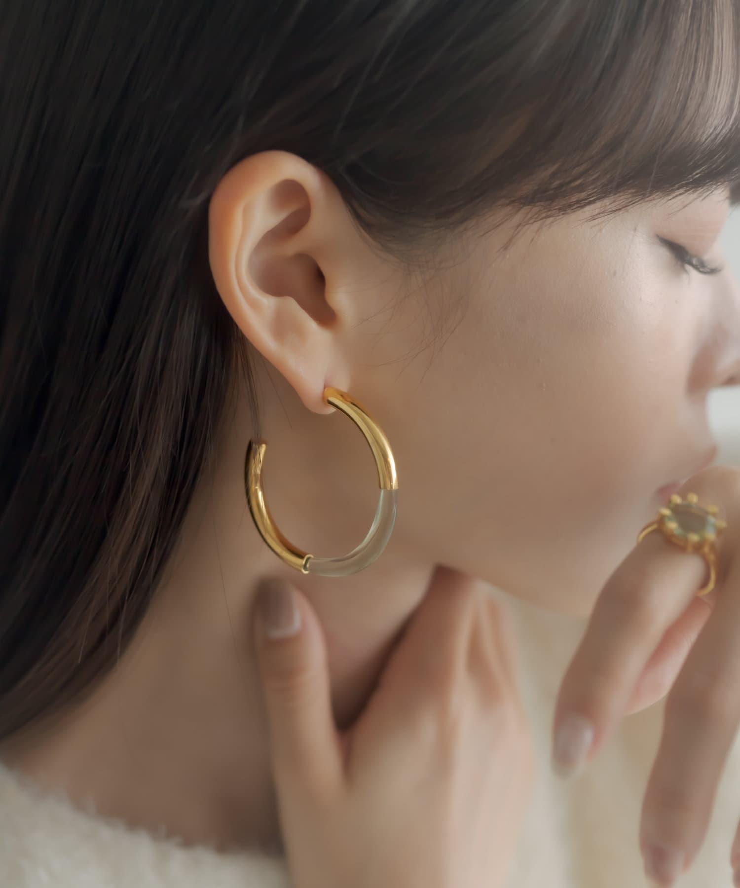 SHYLA（シャイラ）】GOLD CHUNKY HOOPS/ピアス | ear PAPILLONNER(イア