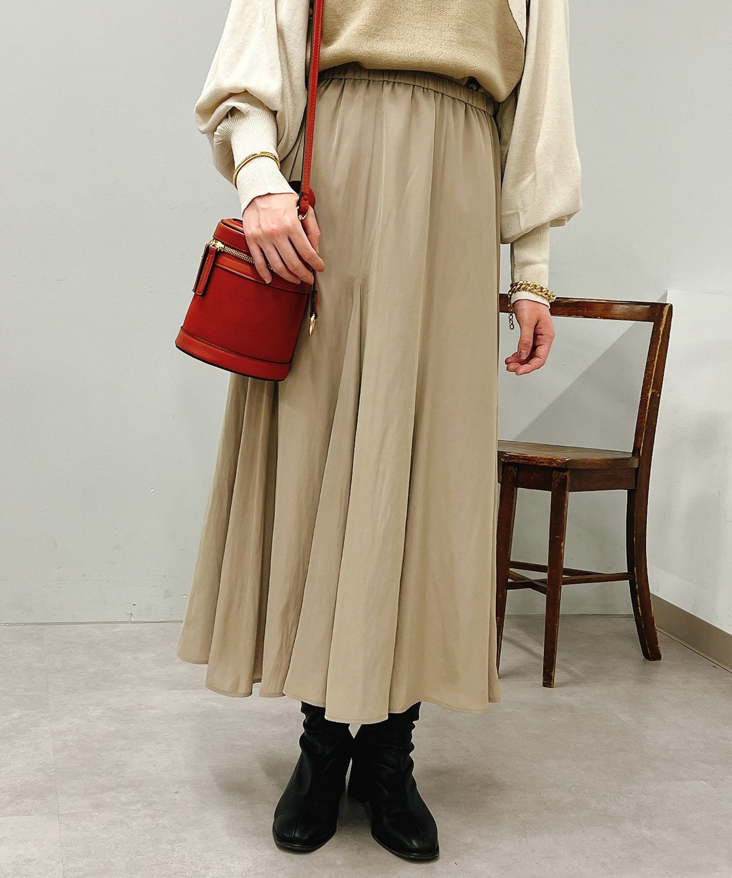 un dix cors(アンディコール) 割繊シャンブレーマチスカート