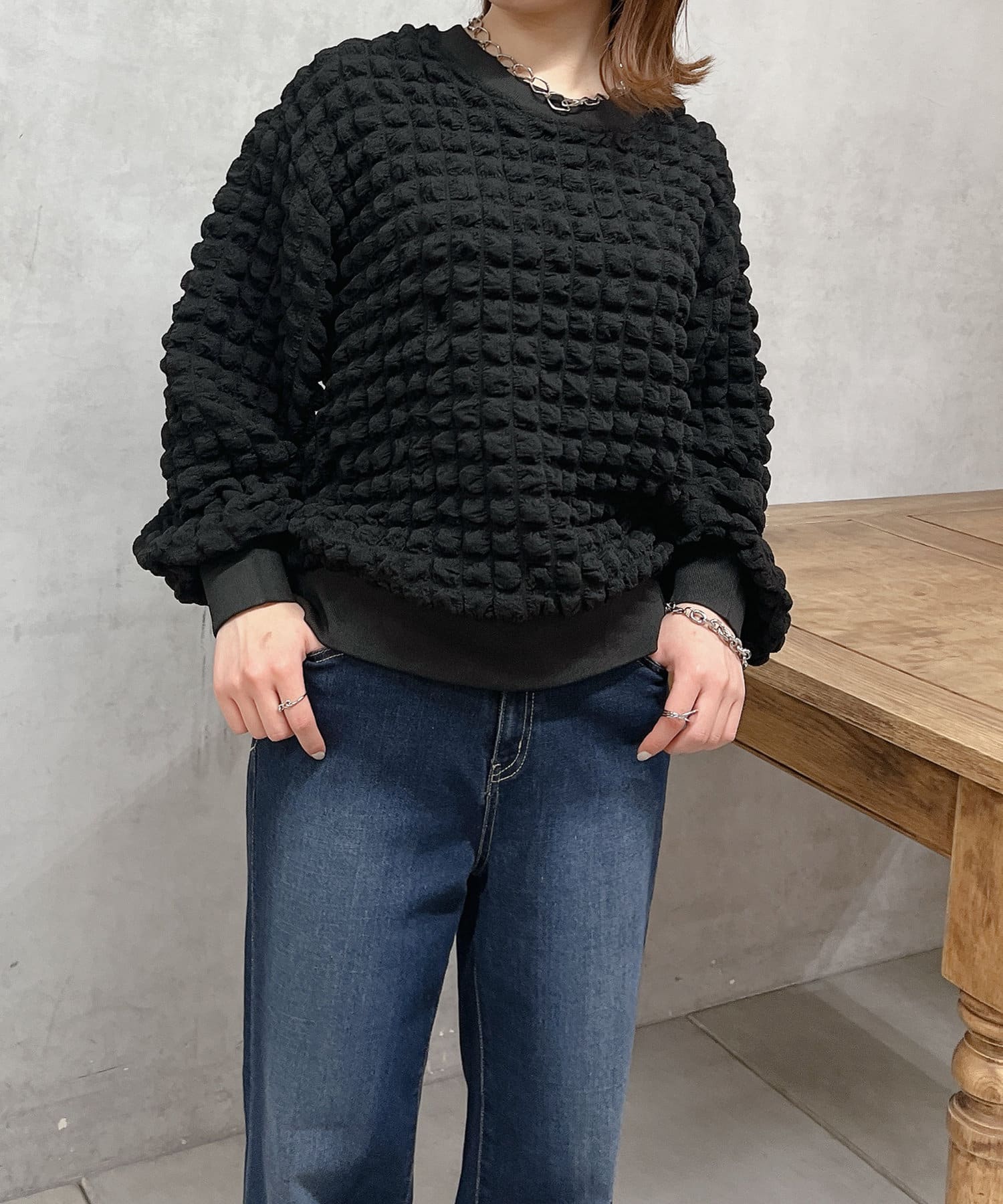 un dix cors(アンディコール) ポップコーンプルオーバー