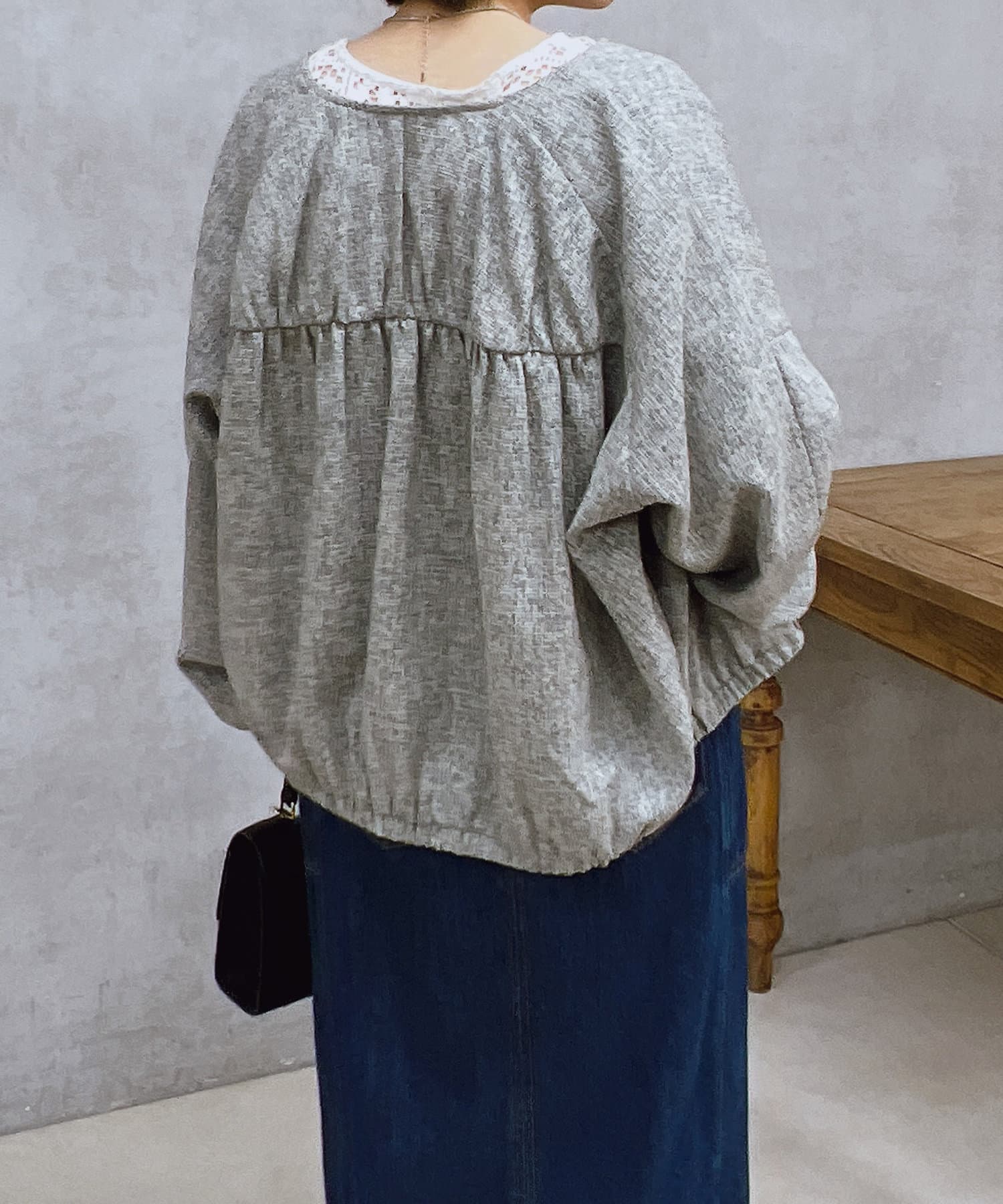 un dix cors(アンディコール) 【オンオフ使える】ツイードギャザーブルゾン