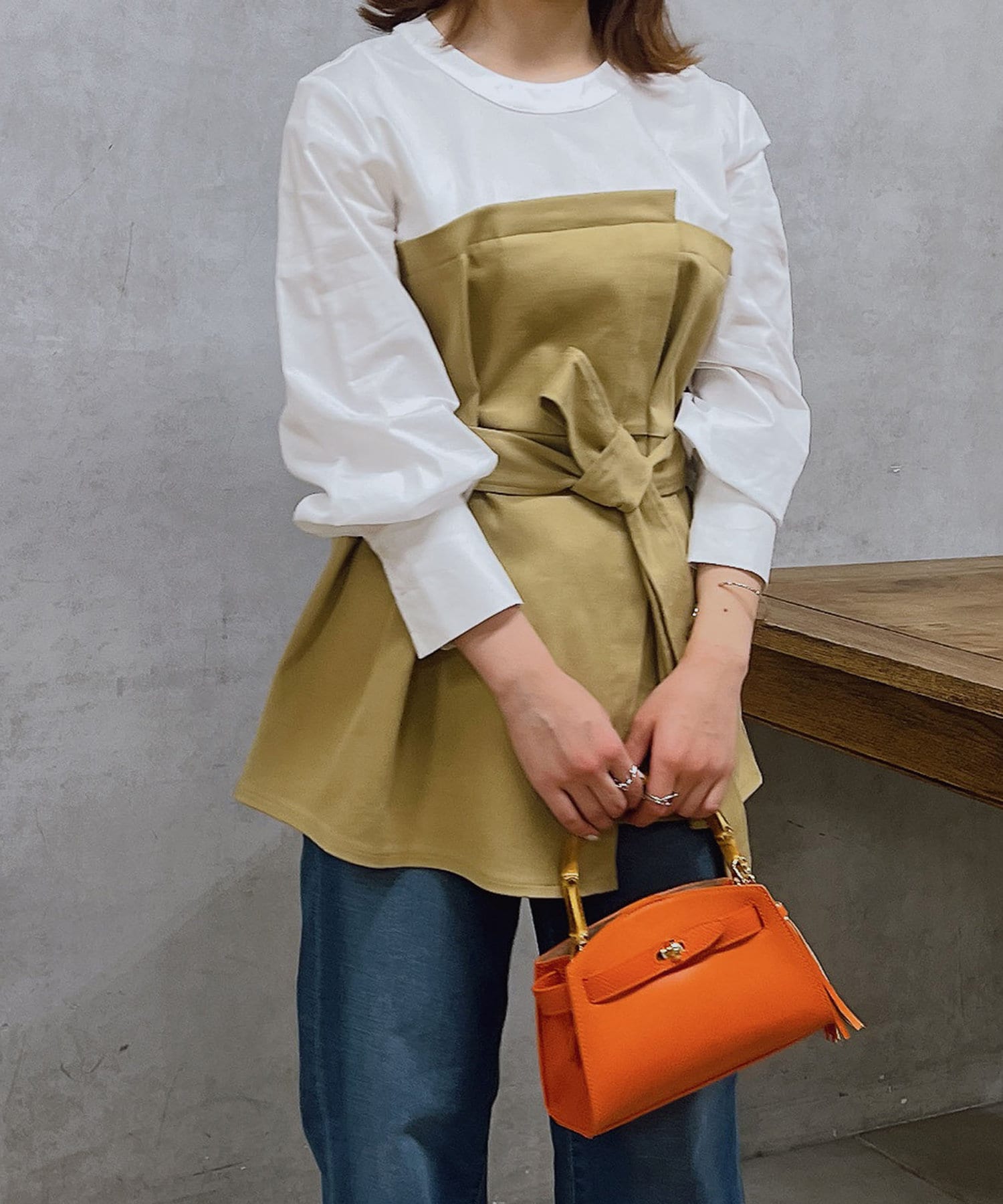 un dix cors(アンディコール) ビスチェドッキングブラウス