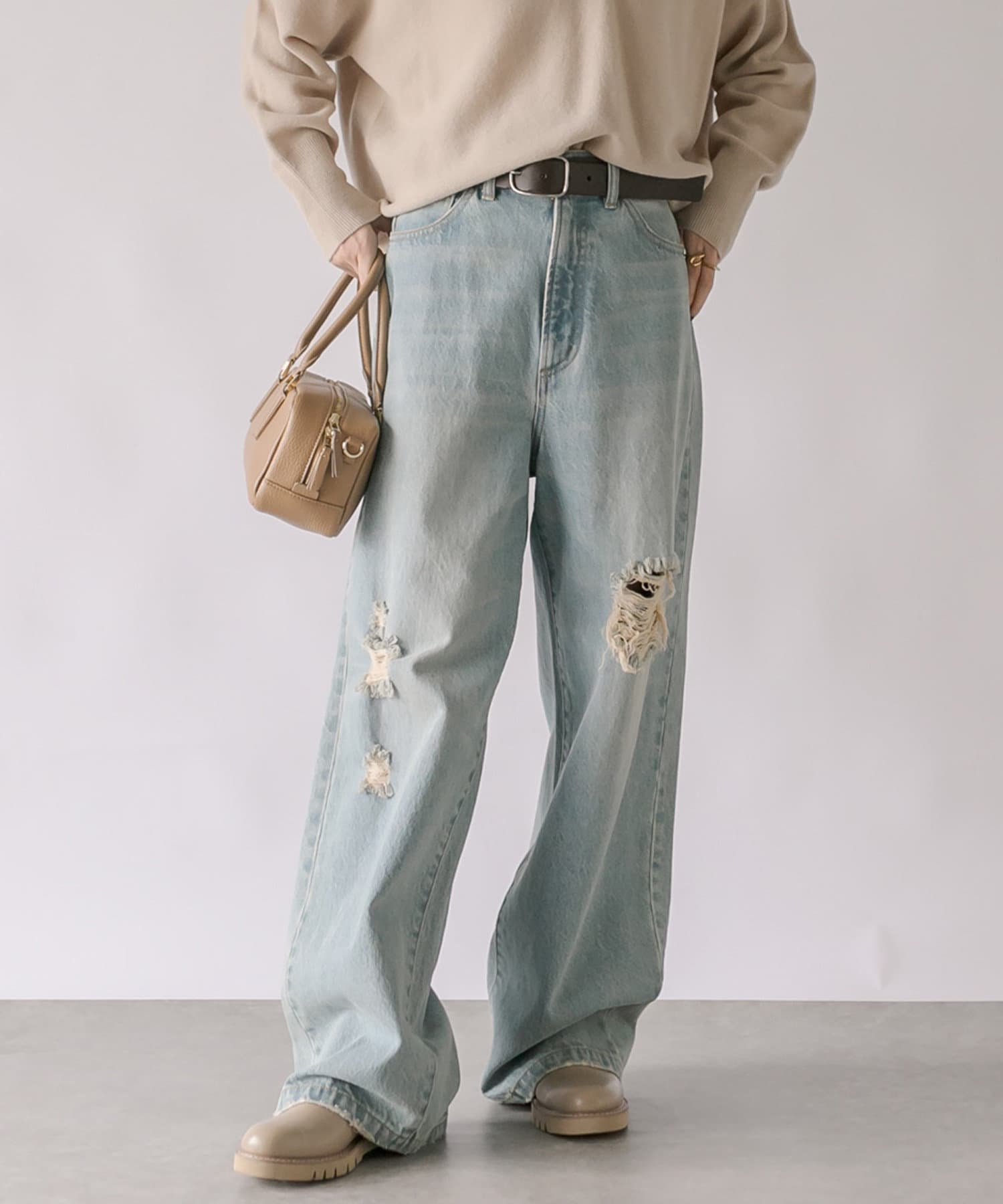 リヴドロワ MONN.:. (モン) slit DENIM スリットデニム-