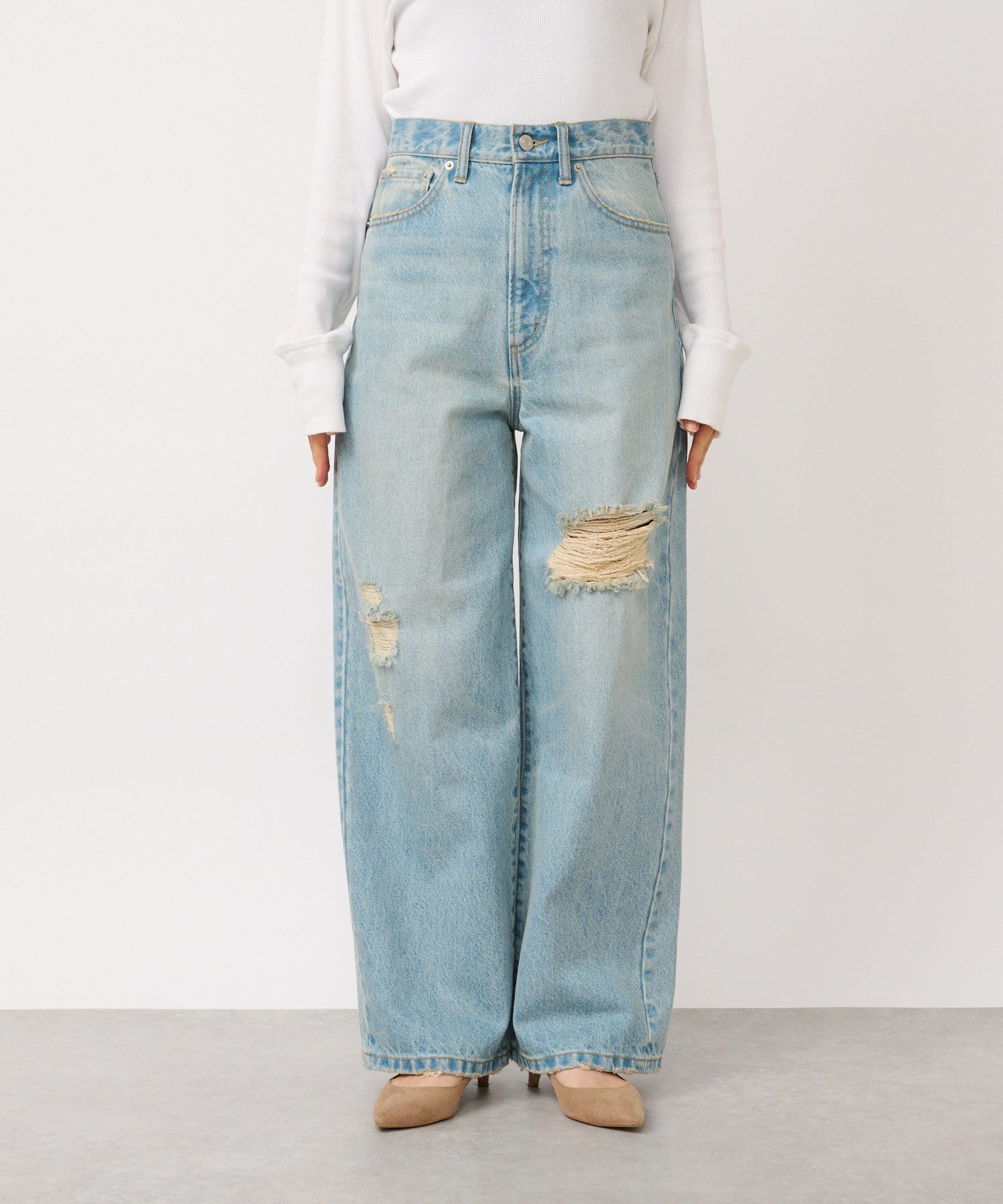 スピード出荷 リヴドロワ MONN.:. (モン) slit DENIM スリットデニム