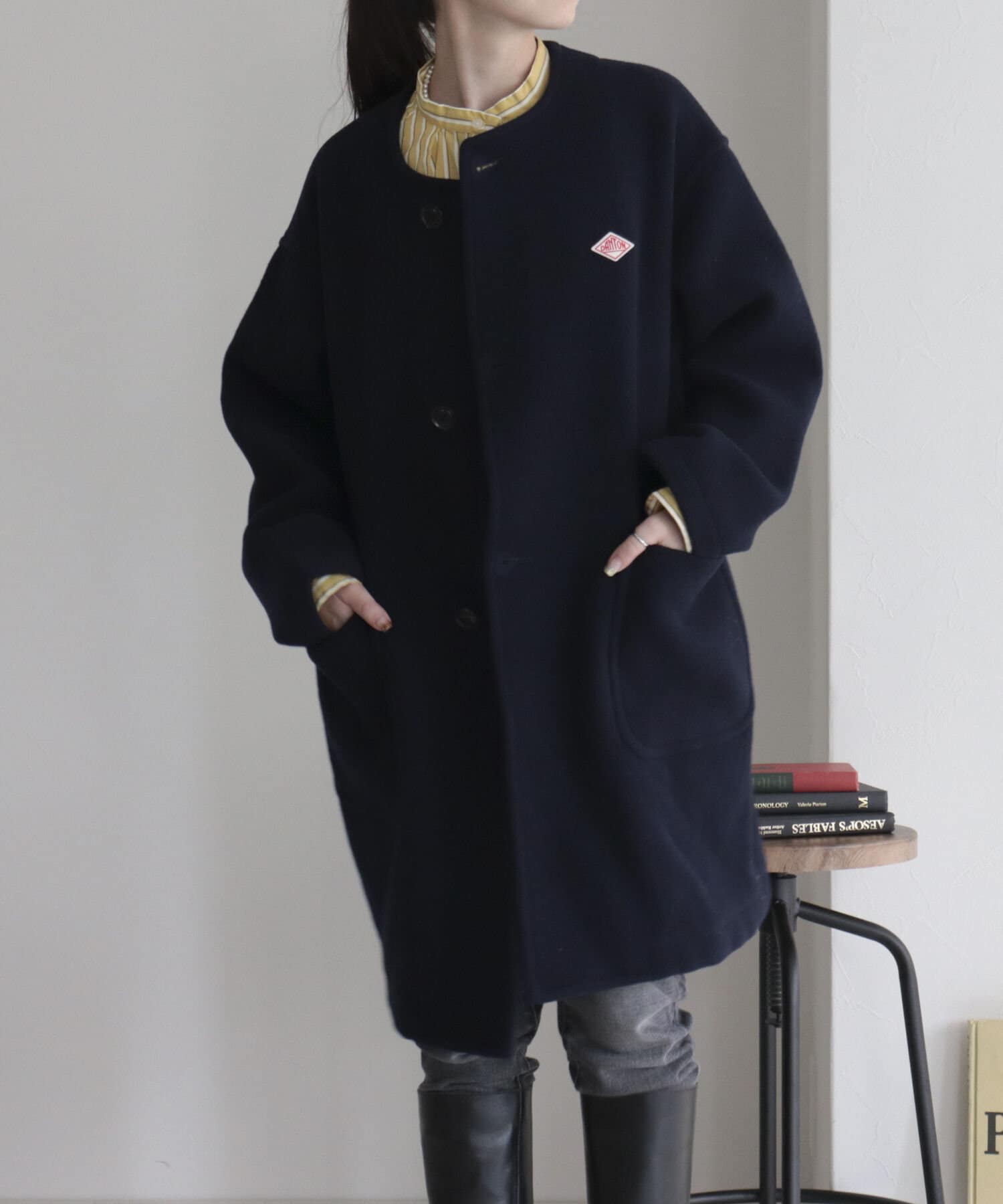 WEB限定】【DANTON】COLLARLESS CREW NECK COAT | FREDY  GLOSTER(フレディ アンド  グロスター)レディース | PAL CLOSET(パルクローゼット) - パルグループ公式ファッション通販サイト