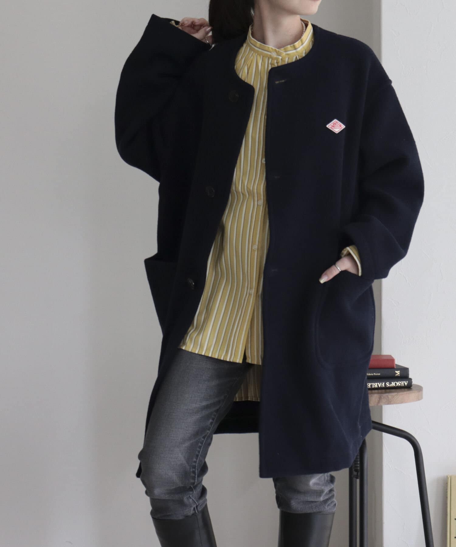 WEB限定】【DANTON】COLLARLESS CREW NECK COAT | FREDY  GLOSTER(フレディ アンド  グロスター)レディース | PAL CLOSET(パルクローゼット) - パルグループ公式ファッション通販サイト