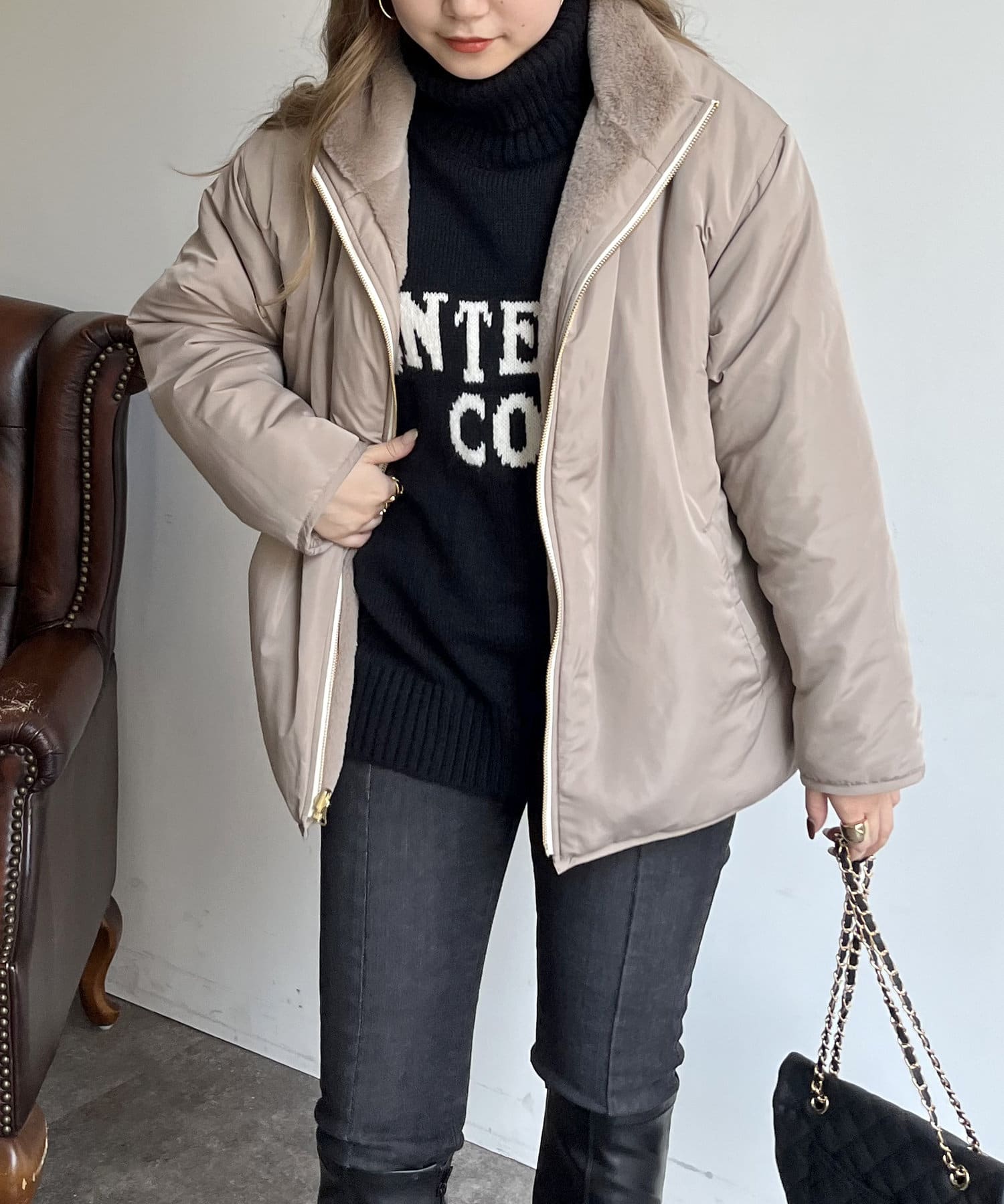 ファー切替リバーシブルブルゾン | prose verse(プロズヴェール