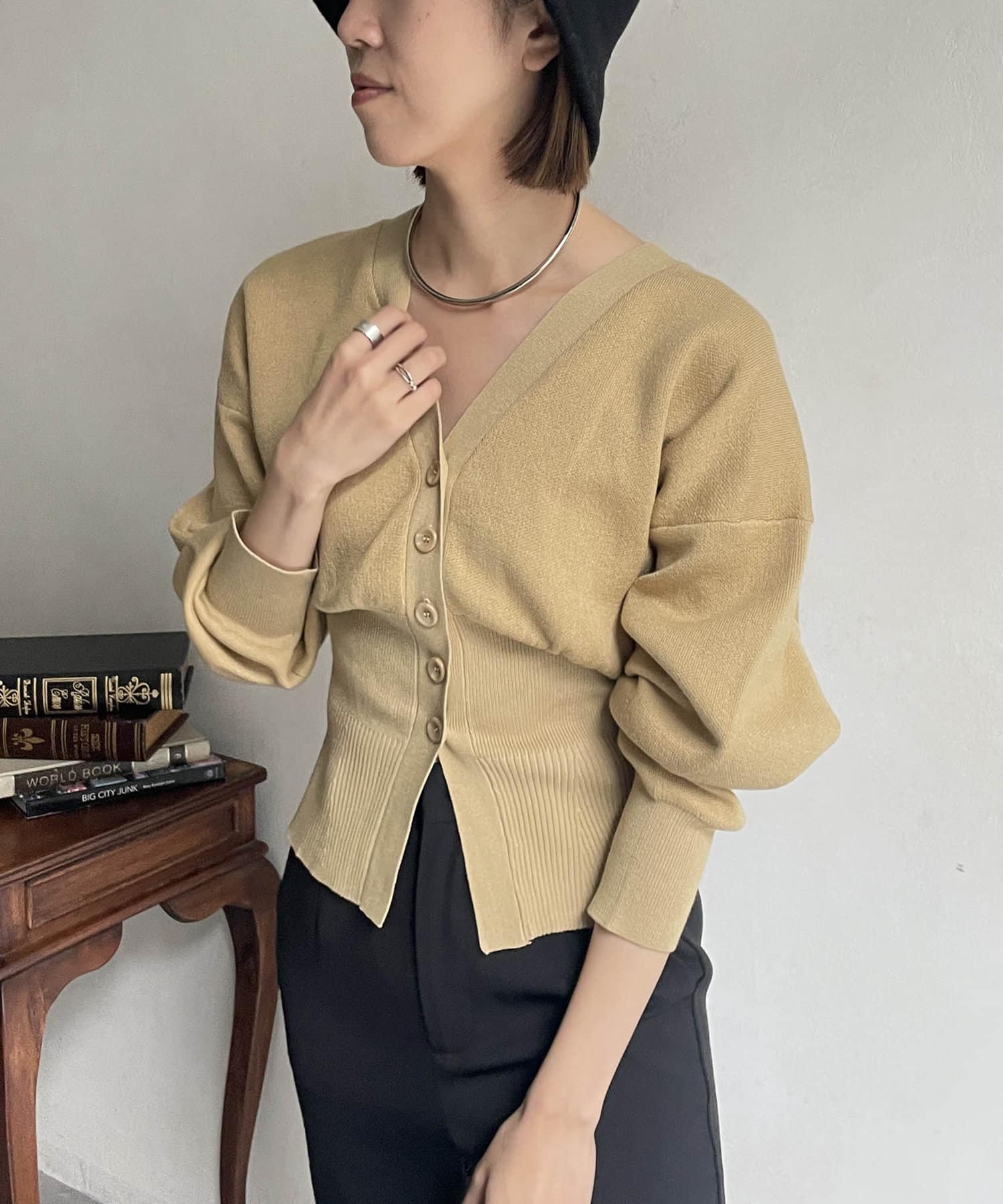 CAPRICIEUX LE'MAGE】ウエスト切替カーディガン | OUTLET
