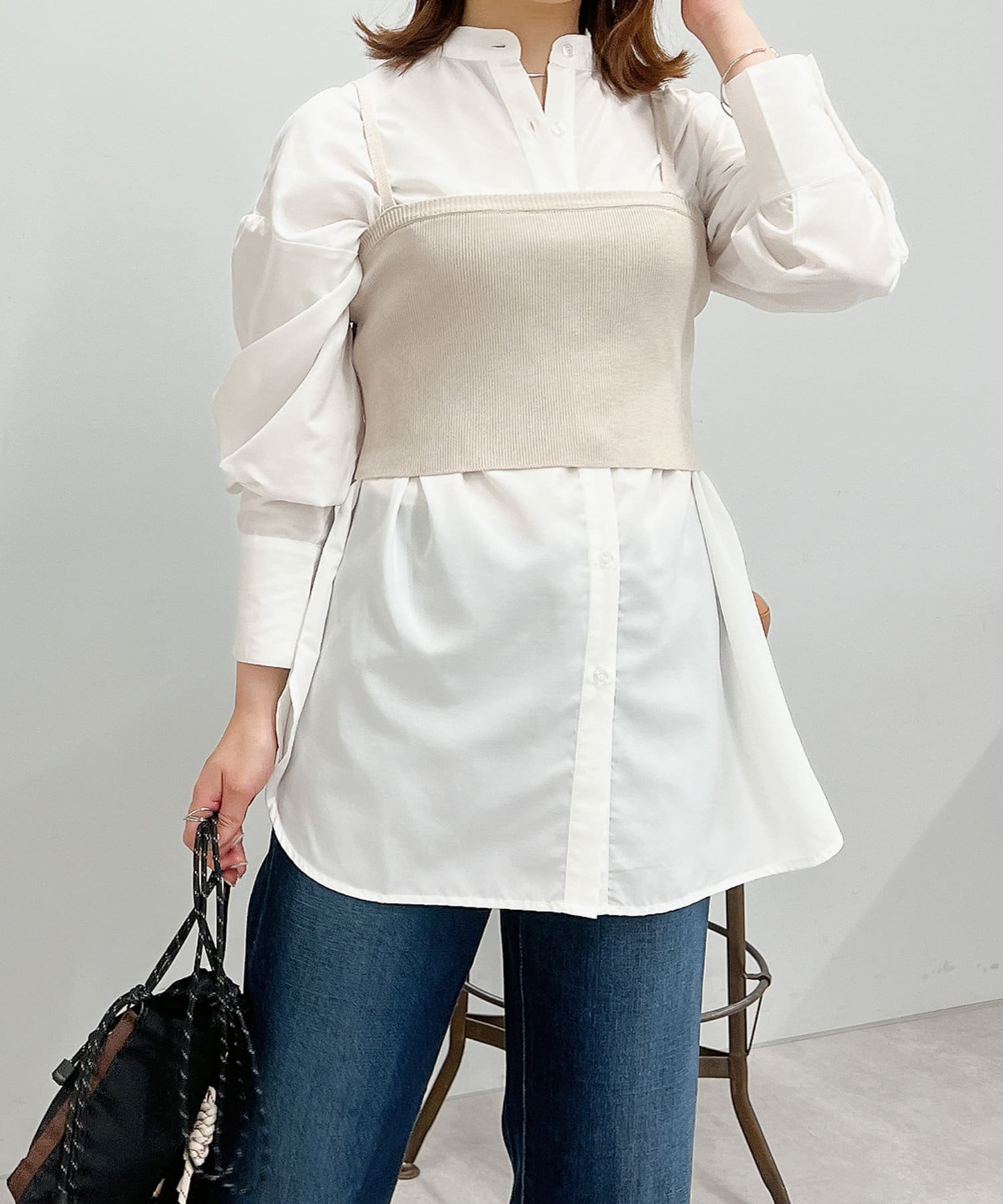 un dix cors(アンディコール) 【こなれ感を演出する】キャミニットビスチェ