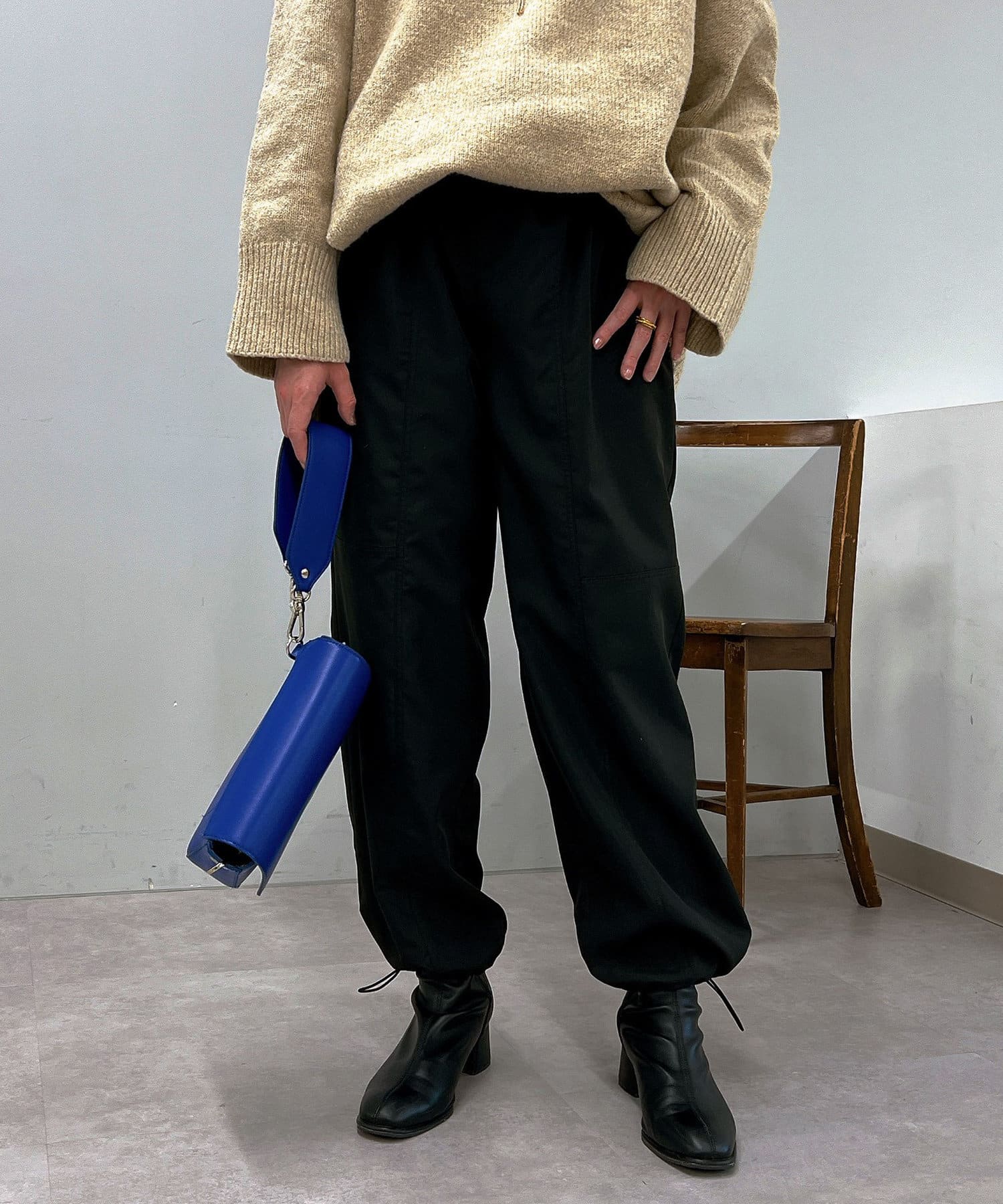 un dix cors(アンディコール) 【ゆったりシルエット】ウエストゴム裾ドロストパンツ