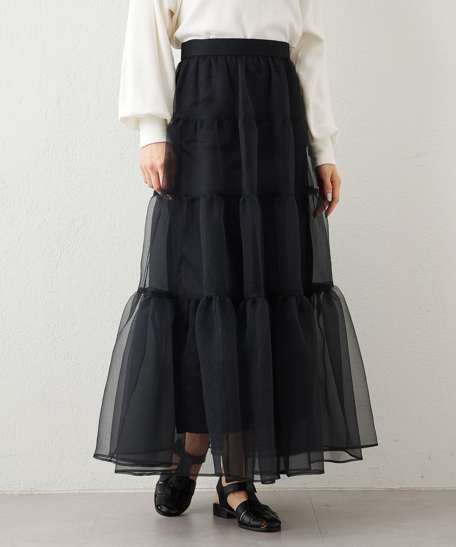 she Tokyo オーガンジードットスカート 34サイズ - スカート