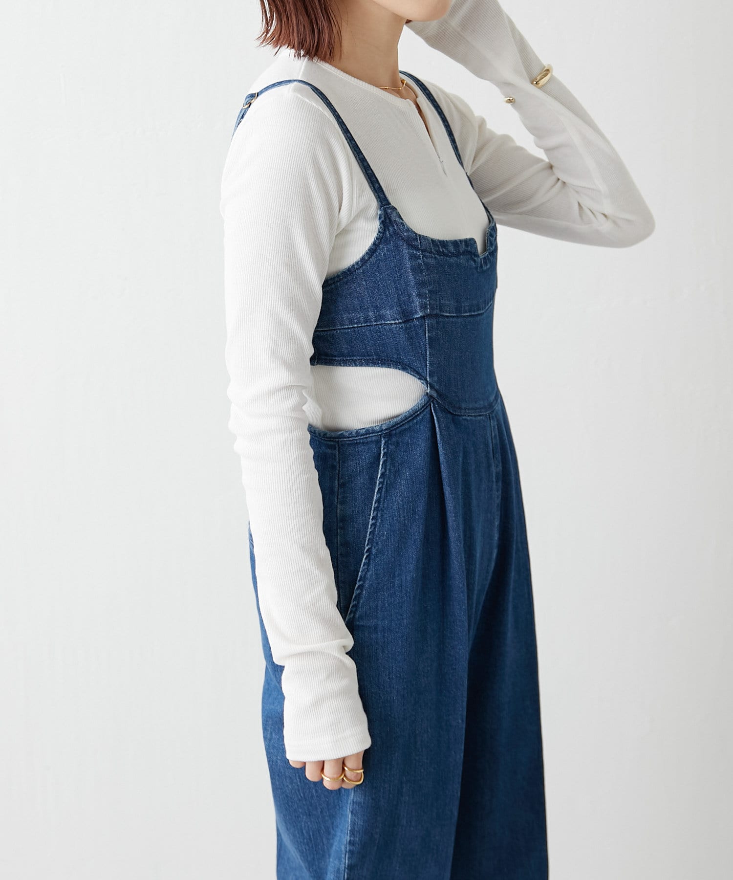 Q.anos/キュアノス】Clipping denim rompers | COLLAGE 