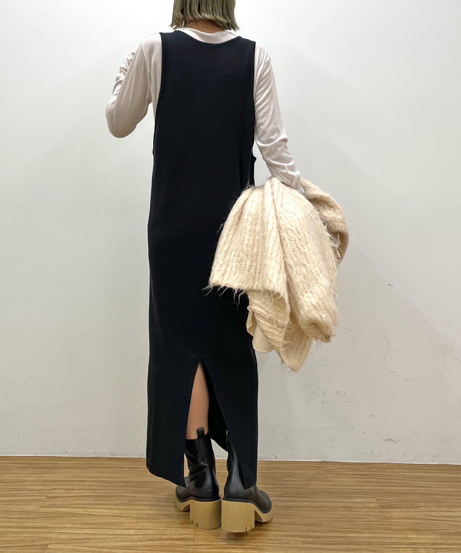 Omekashi(オメカシ) リブニットジャンパースカート