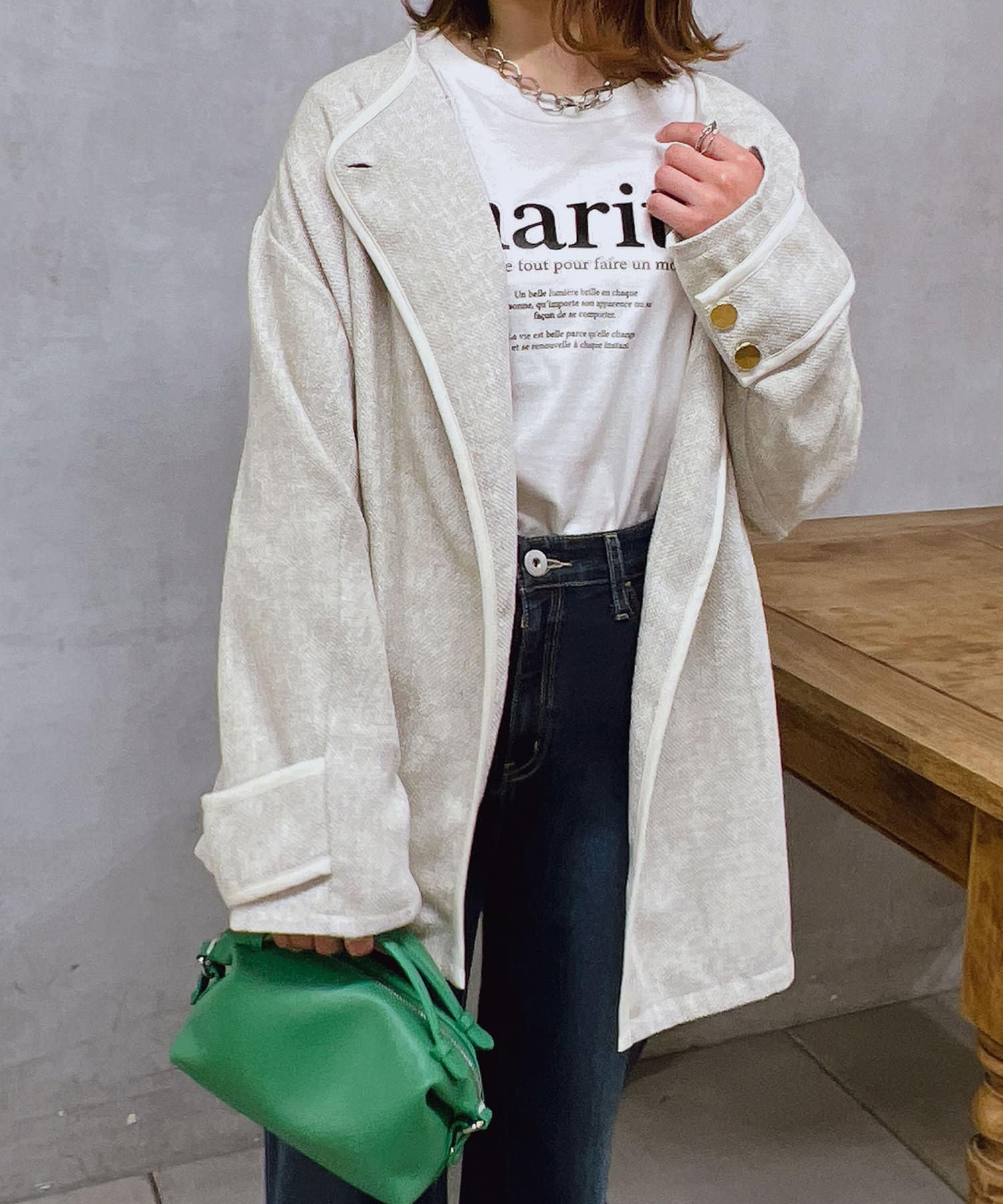 un dix cors(アンディコール) パイピングツイードジャケット