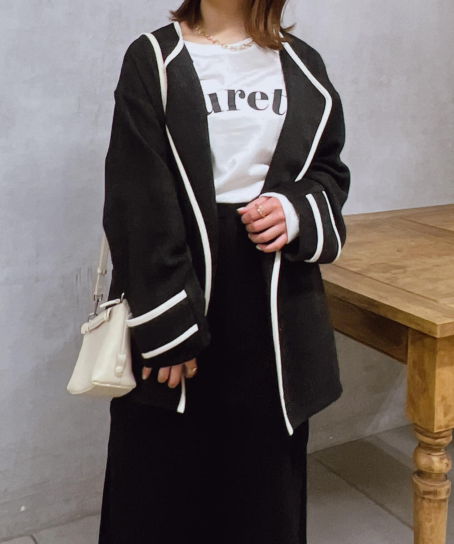 un dix cors(アンディコール) パイピングツイードジャケット