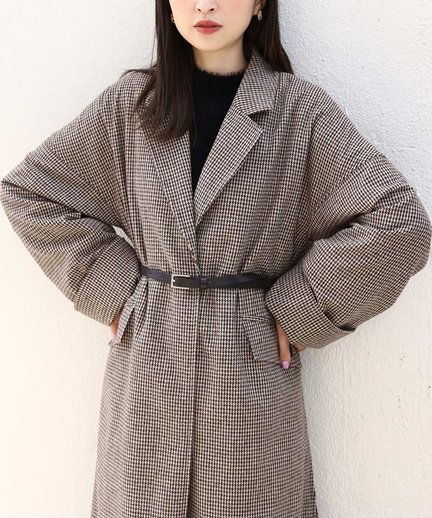 one after another】ベルト付きロングコート | NICE CLAUP / OLIVE des