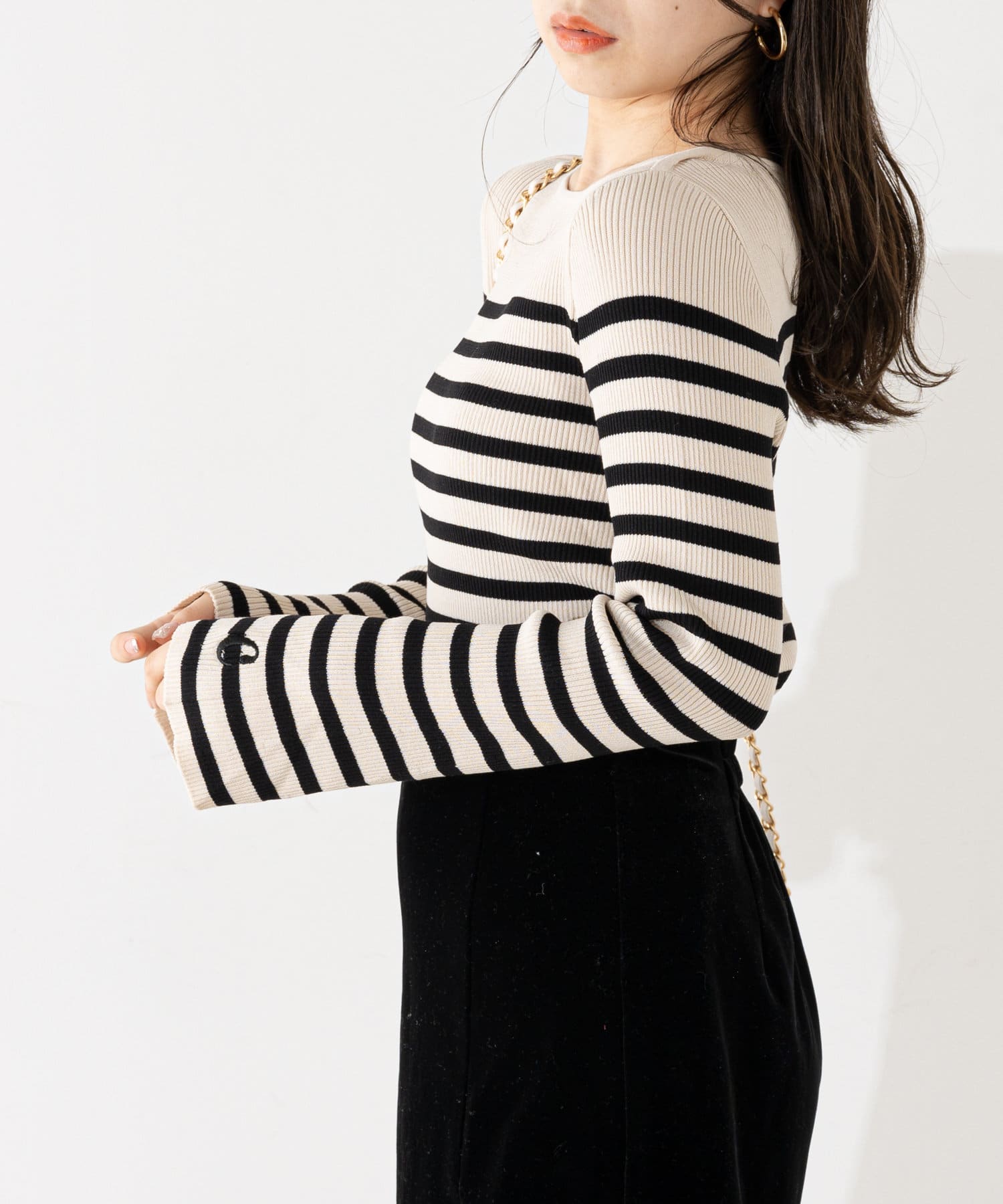 袖刺繍ボートネックリブトップス | Chico(チコ)レディース | PAL CLOSET(パルクローゼット) - パルグループ公式ファッション通販サイト