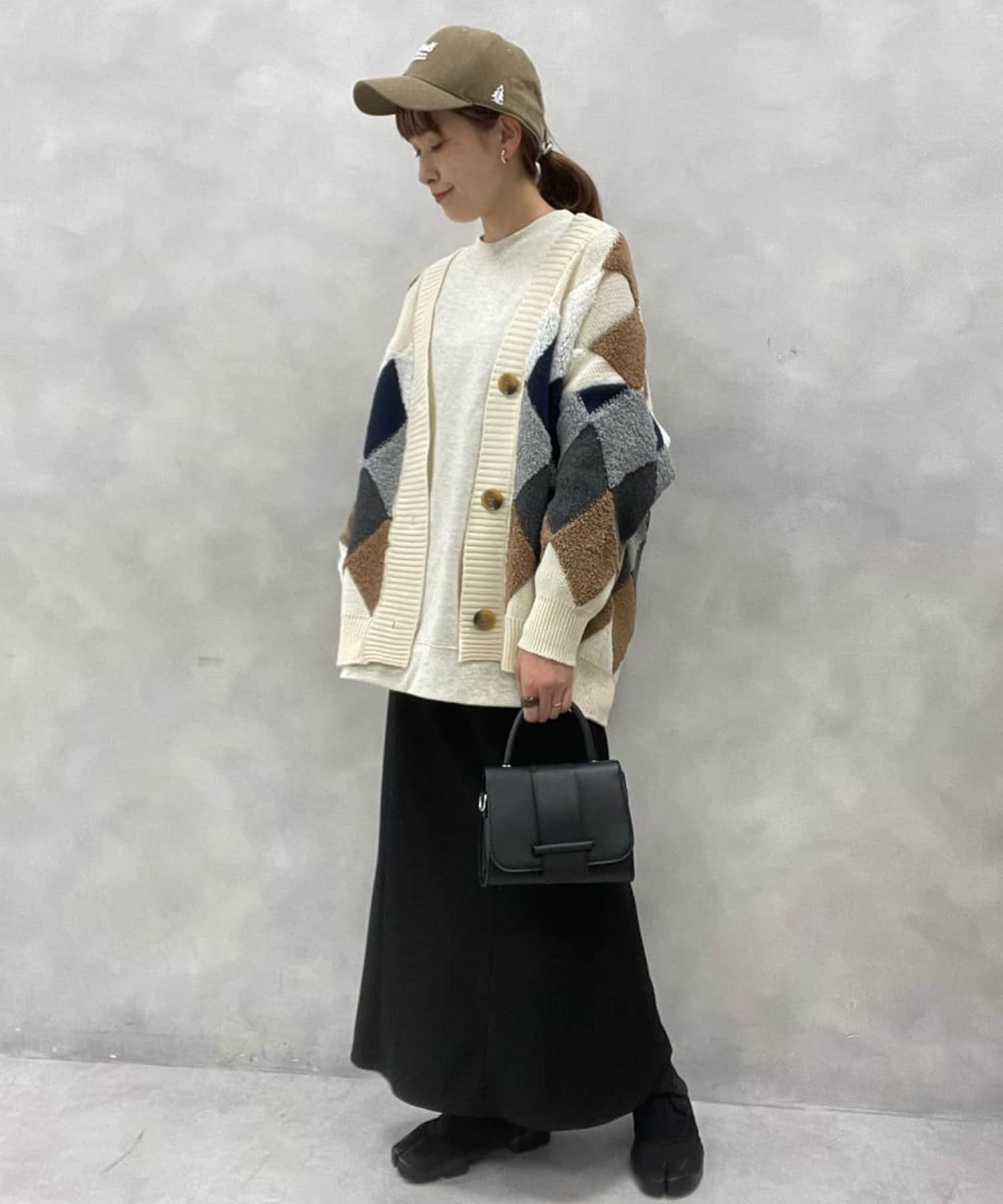 リバイバルアイテム】アーガイル柄カーディガン | NICE CLAUP / OLIVE