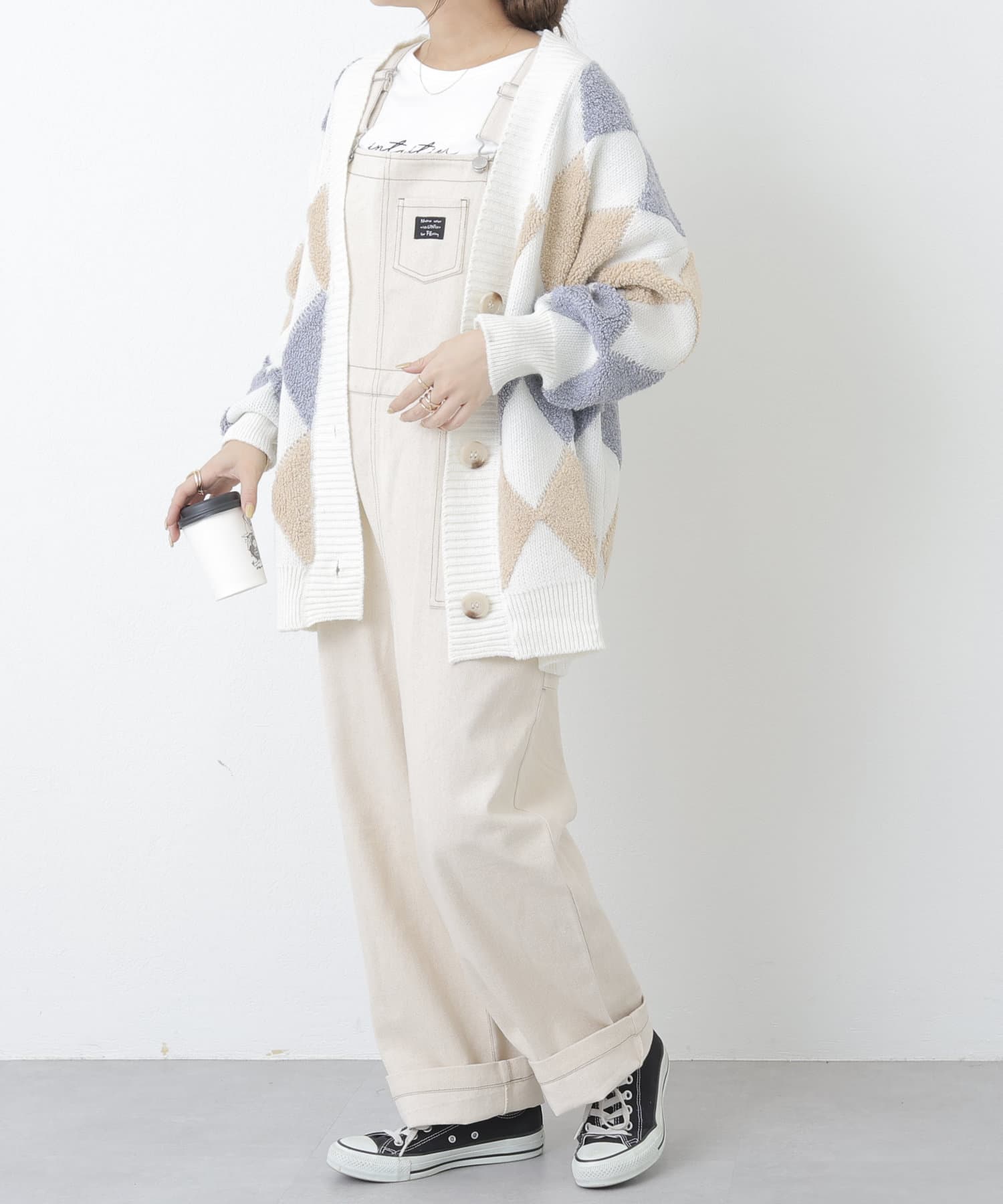 NICE CLAUP / OLIVE des OLIVE OUTLET(ナイスクラップ  / オリーブ デ オリーブ アウトレット) 【リバイバルアイテム】アーガイル柄カーディガン