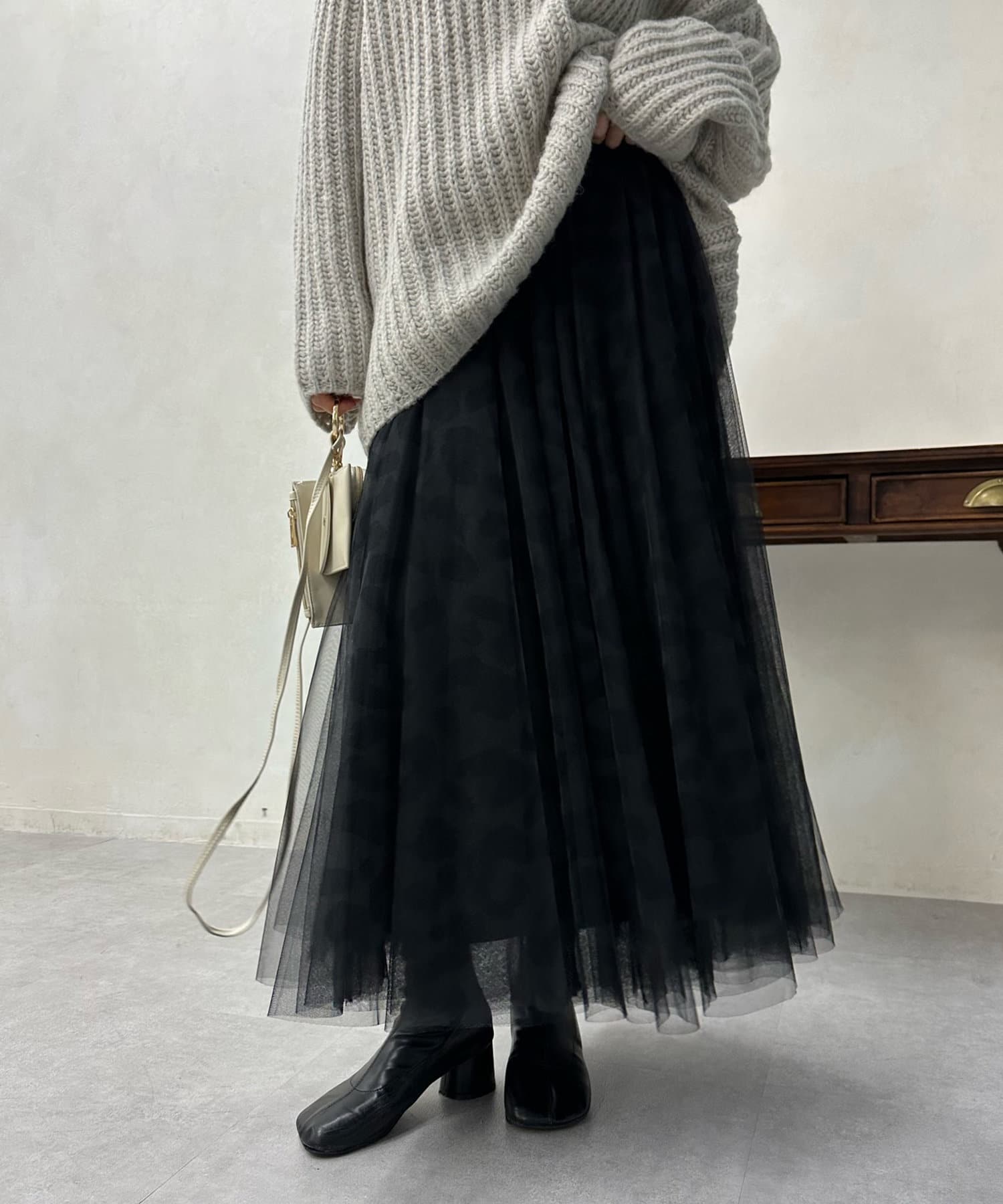 DOUDOU(ドゥドゥ) 【WEB限定】レオパードチュールスカート2