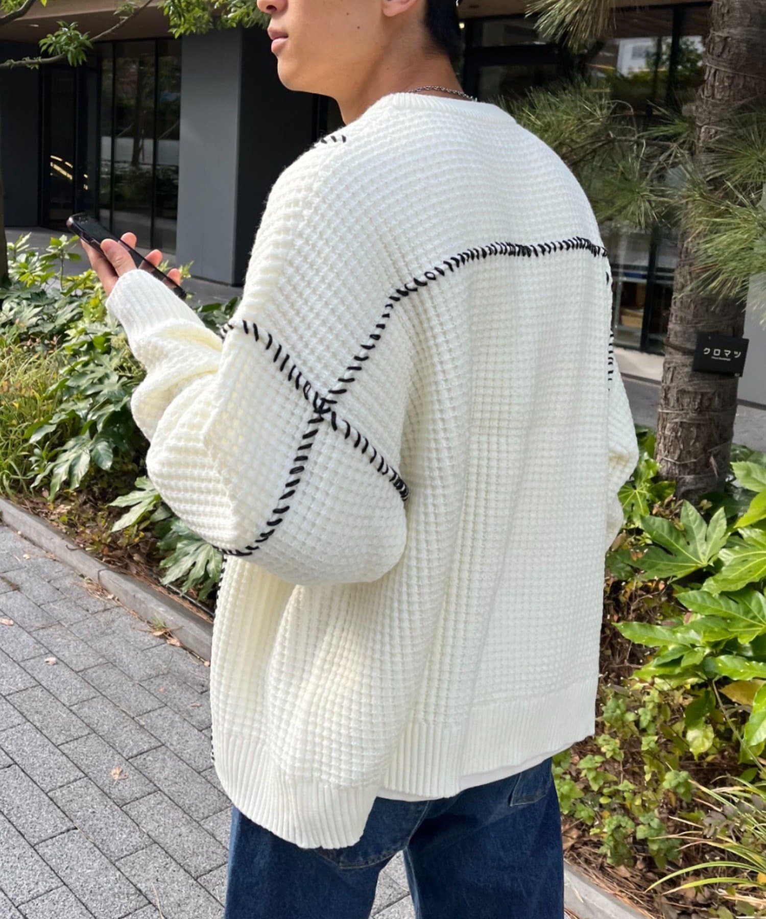 not conventionnal sweater ハンドステッチ　ニット