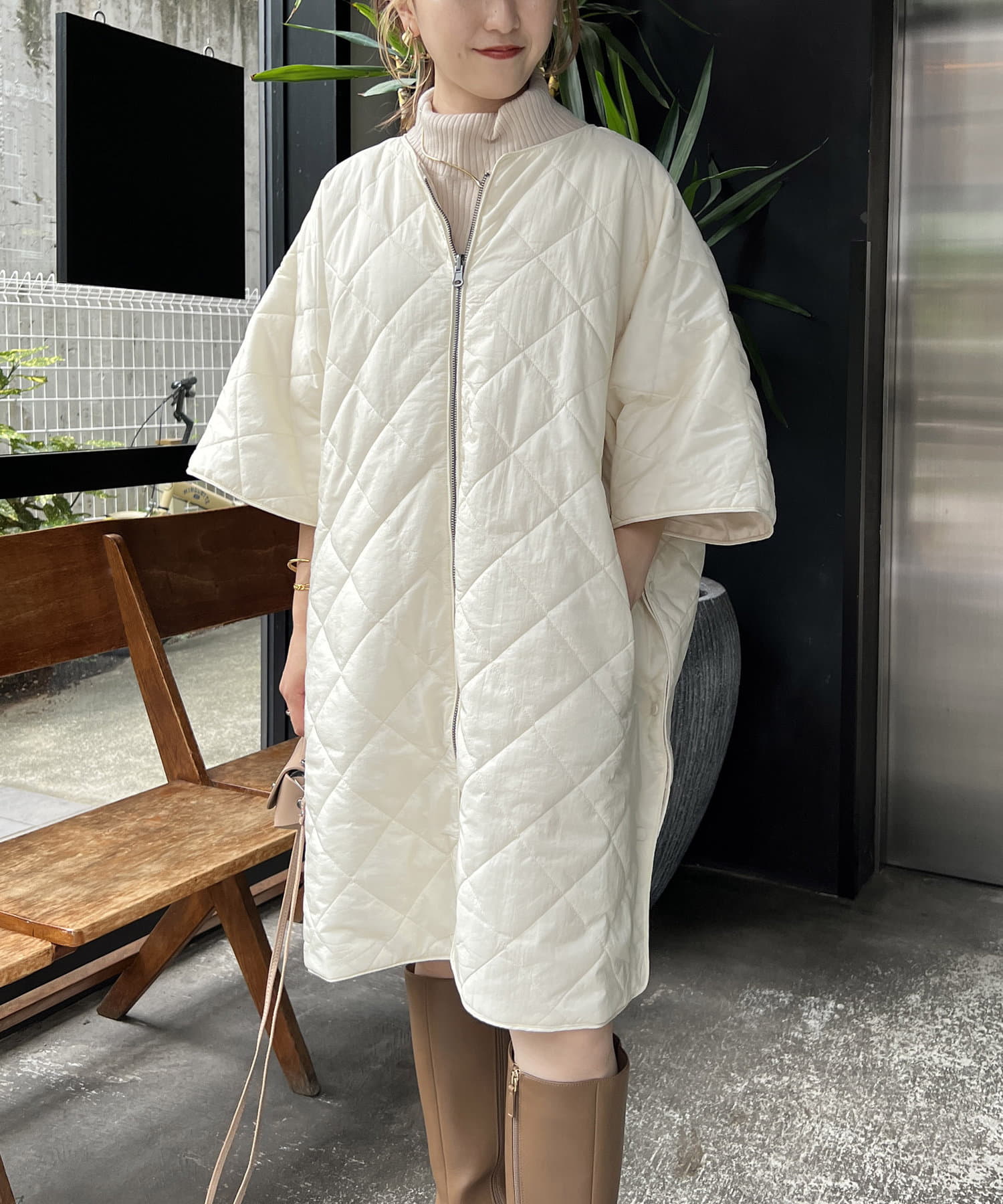 新品定価1.8万CAPRICIEUX LE'MAGE ポンチョ スプリングコート CAPRICIEUX LE'MAGE】機能中綿ポンチョコート | OUTLET