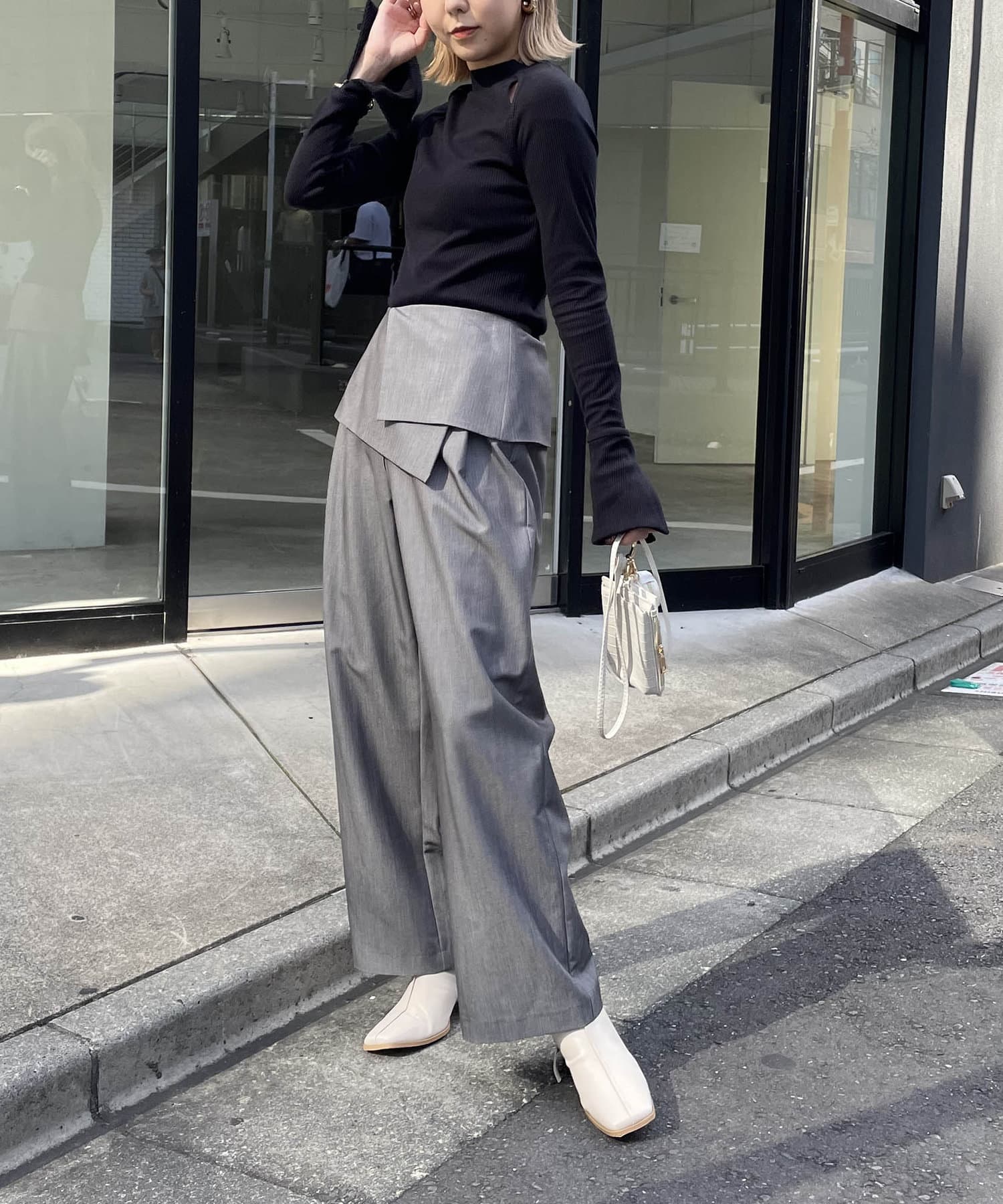 OUTLET(アウトレット) 【CAPRICIEUX LE'MAGE】カットアウトリブTシャツ