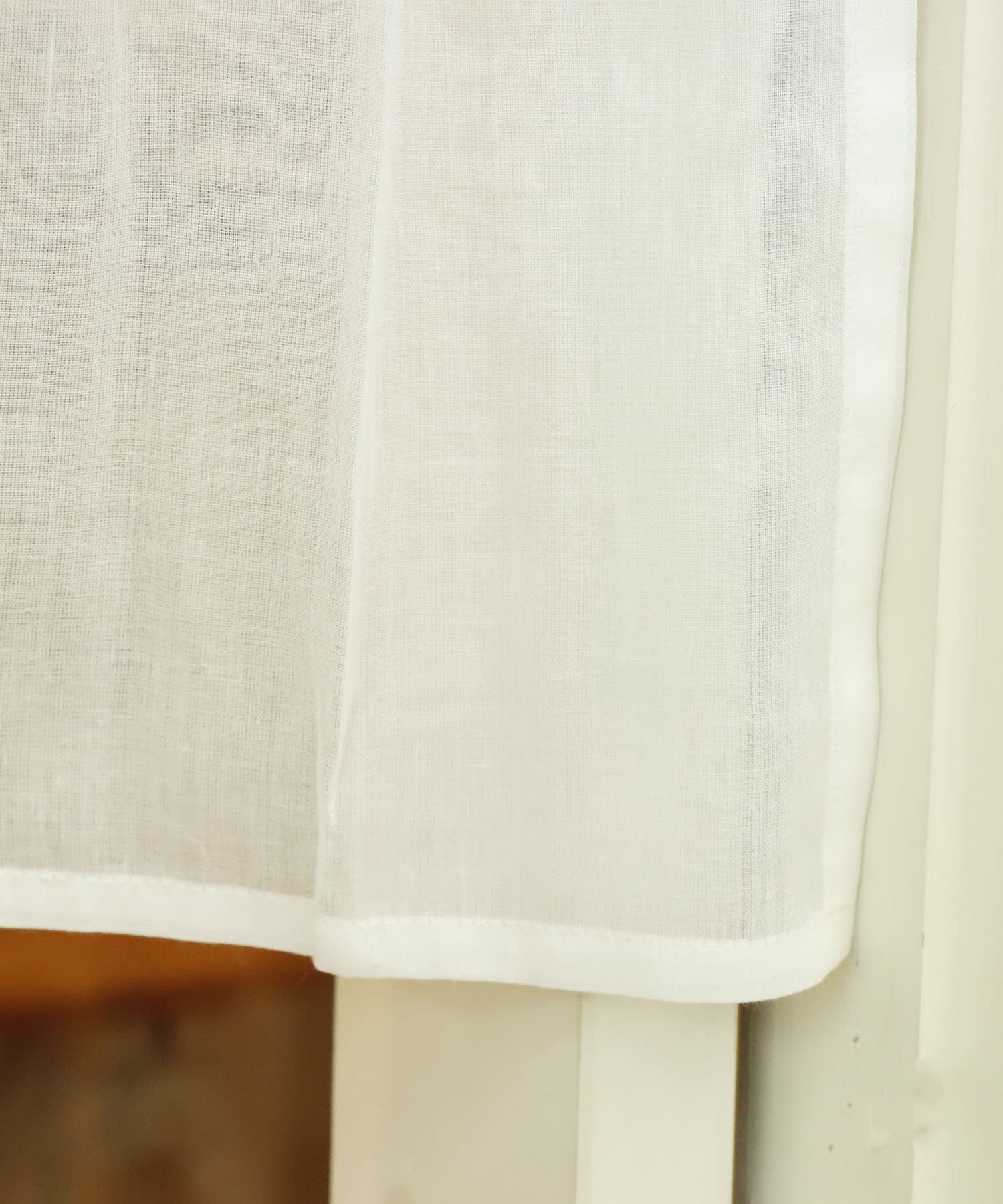 salut!(サリュ) 重ねレースロングカフェカーテン(ナチュラル)