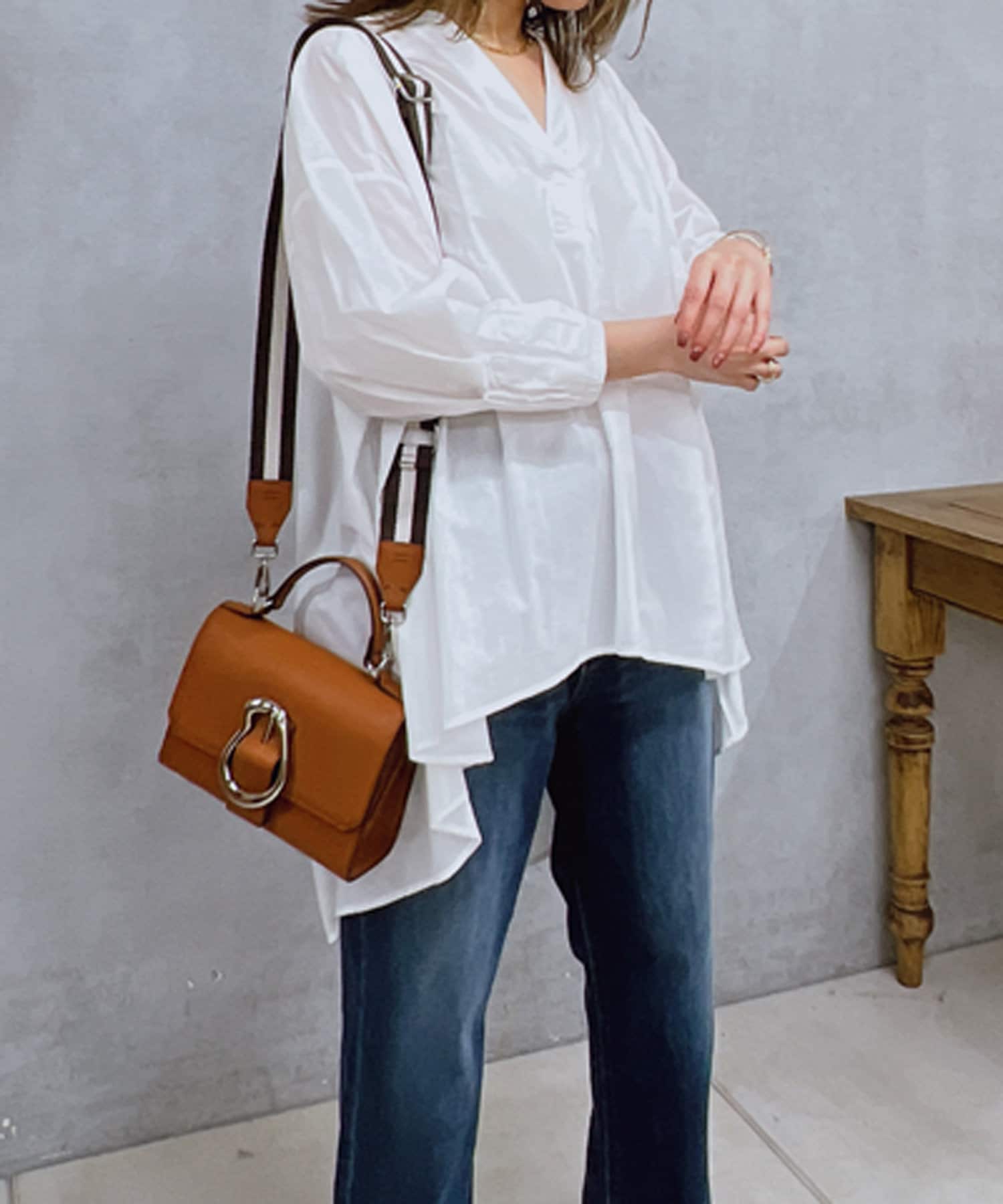 un dix cors(アンディコール) コットンタックスリーブブラウス