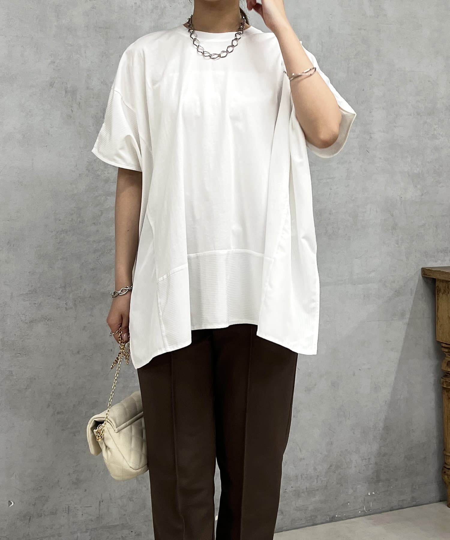 un dix cors(アンディコール) 切替ポンチョカットソー