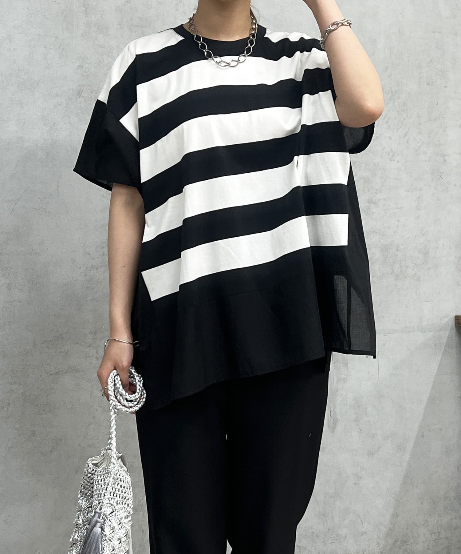 un dix cors(アンディコール) 切替ポンチョカットソー