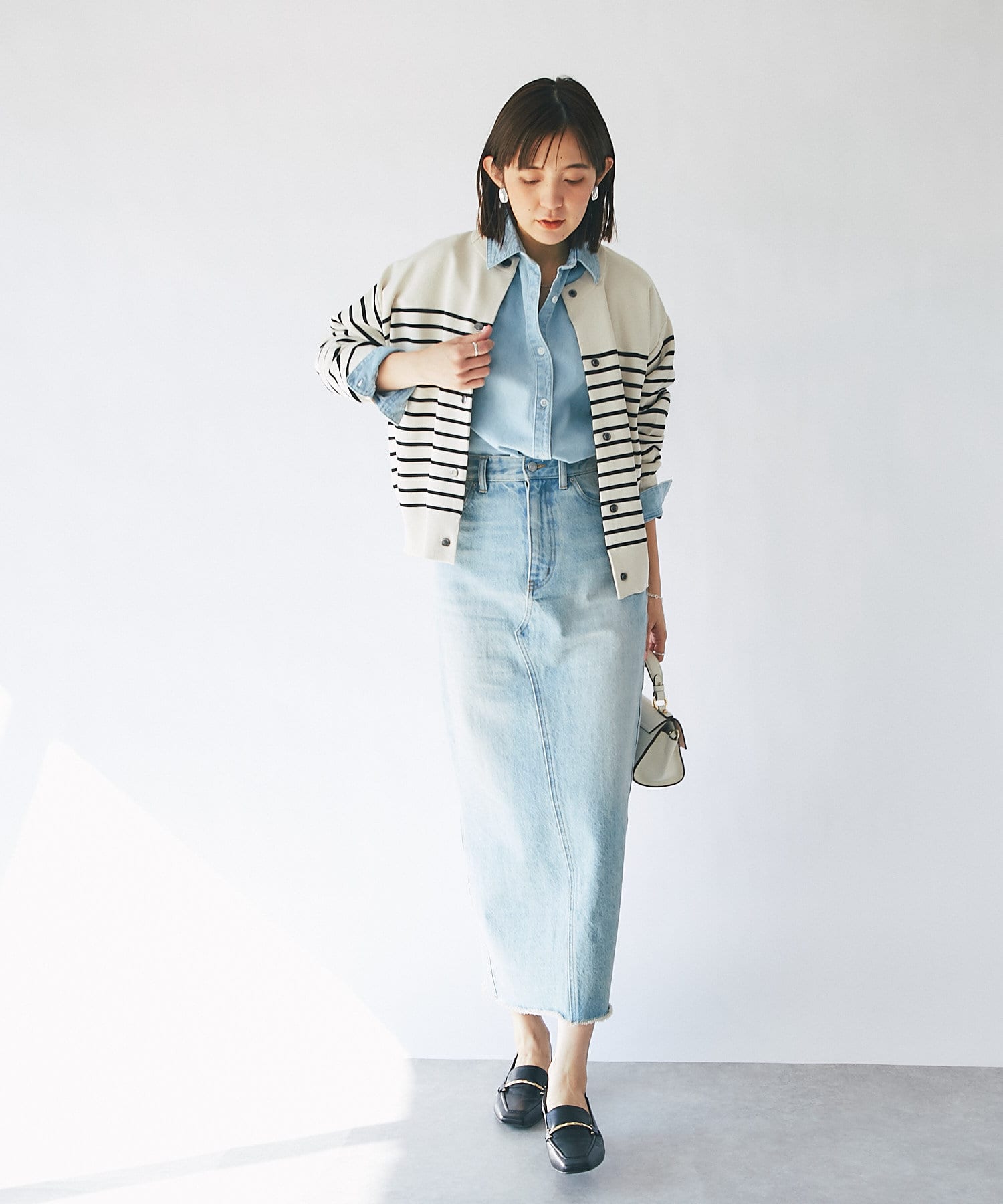 新品未使用 MONN.:. (モン) slit DENIM スリットデニム 36-