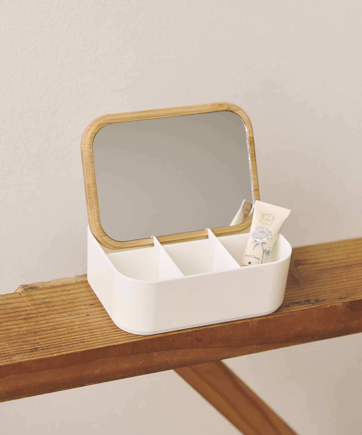 salut!(サリュ) ミラー付き小物入れ：スクエア