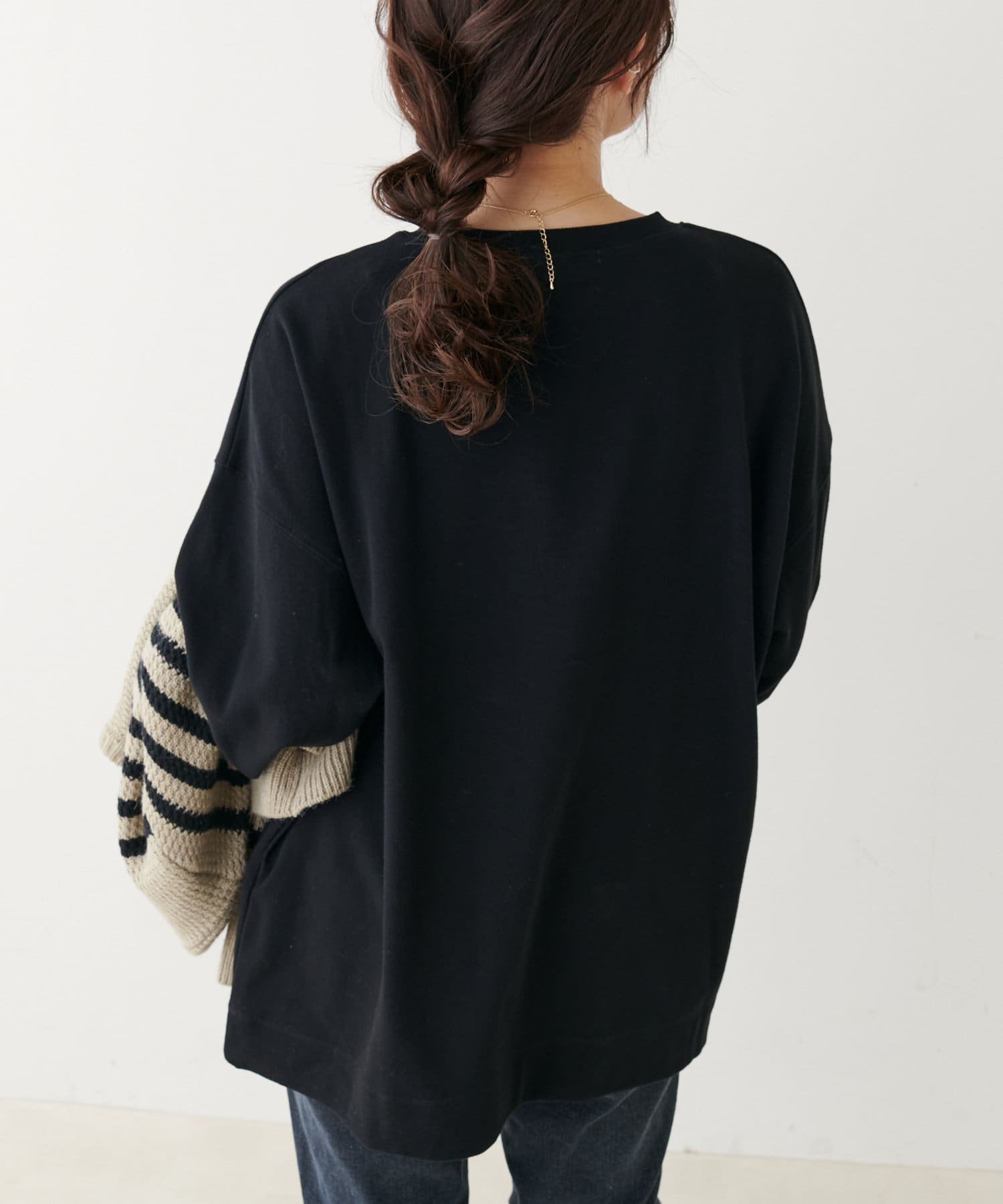 PUAL CE CIN(ピュアルセシン) 【Du noir】ロゴ刺繍デザインTシャツ