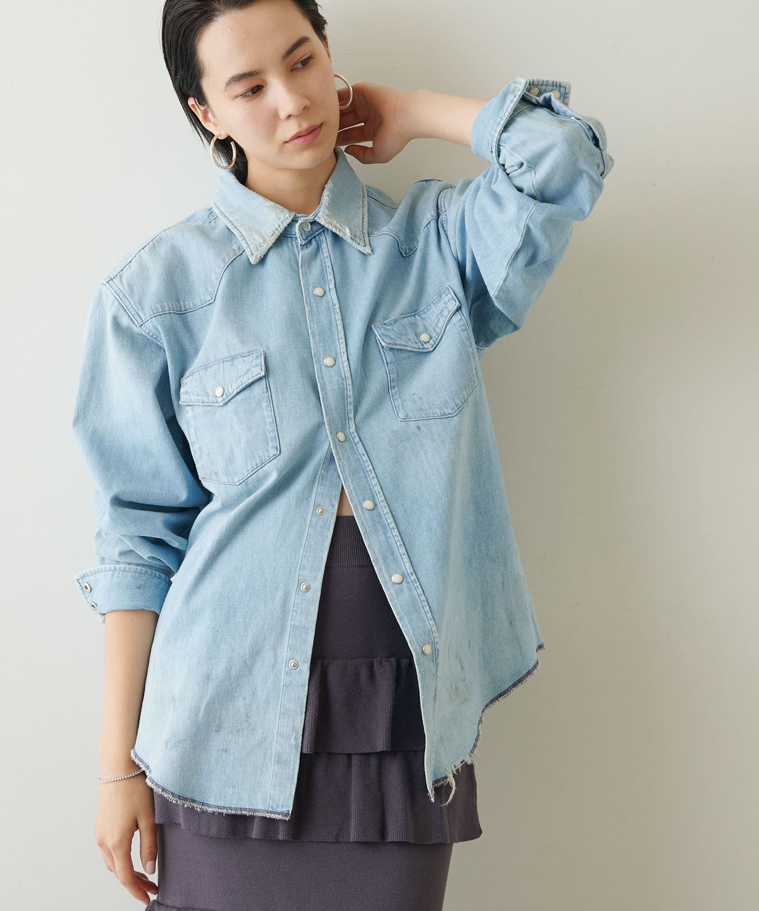 RED CARD ❤︎ Nelly Denim Shirts デニムシャツ - シャツ/ブラウス