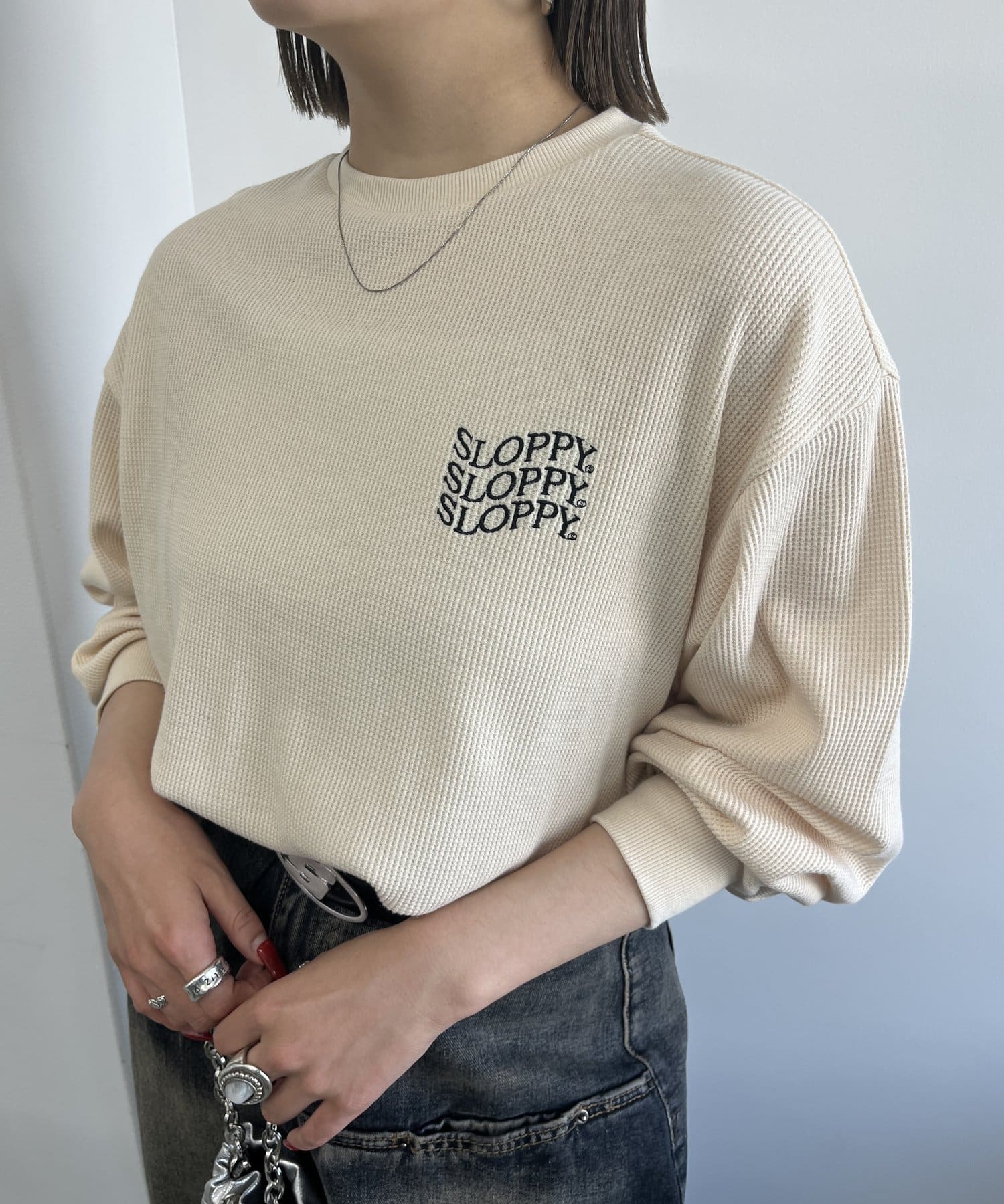 SLOPPY/スロッピー】ワッフル刺繍ロゴロンT | WHO'S WHO gallery