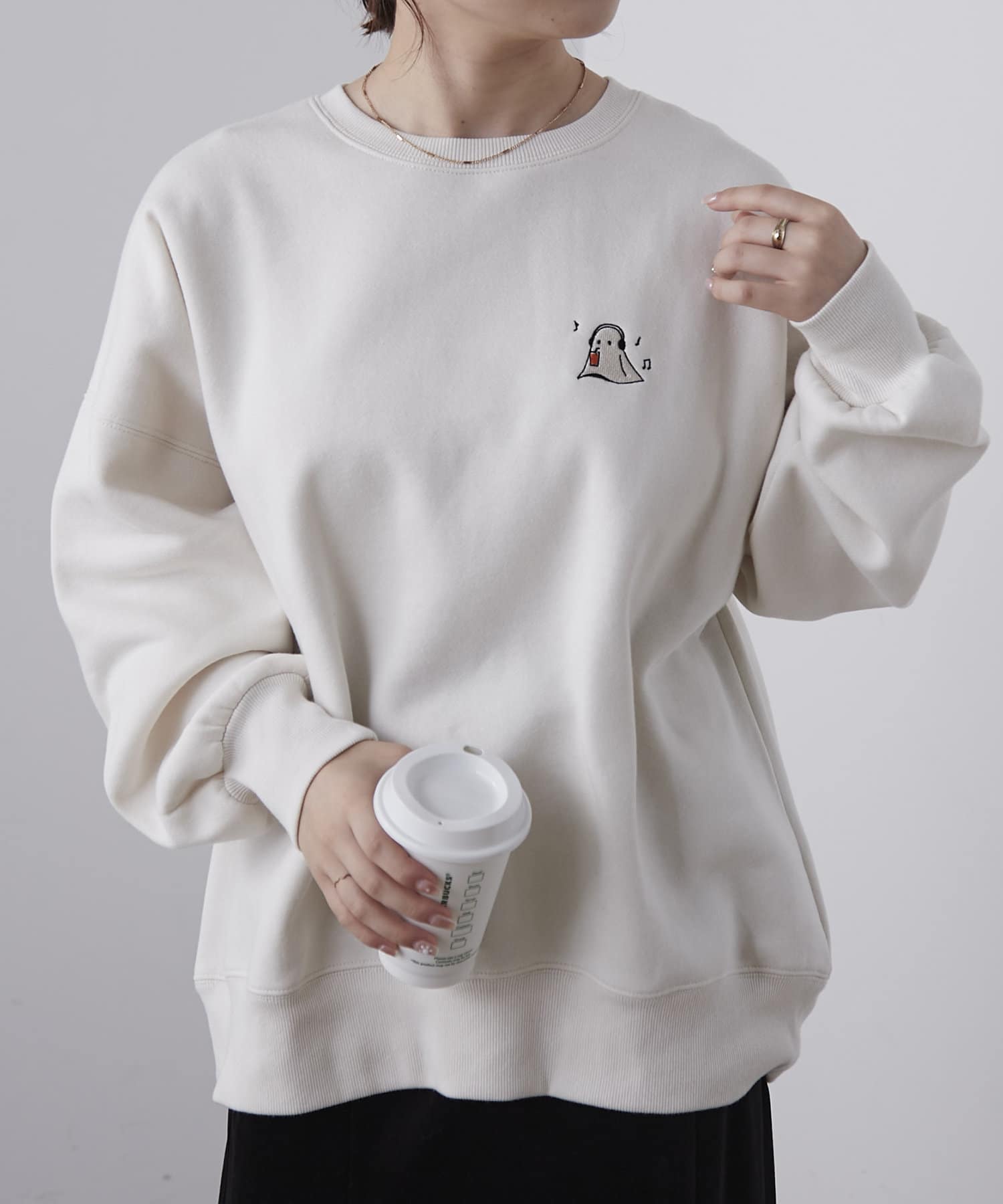 オバケ刺繍裏起毛PO | NICE CLAUP / OLIVE des OLIVE OUTLET(ナイ