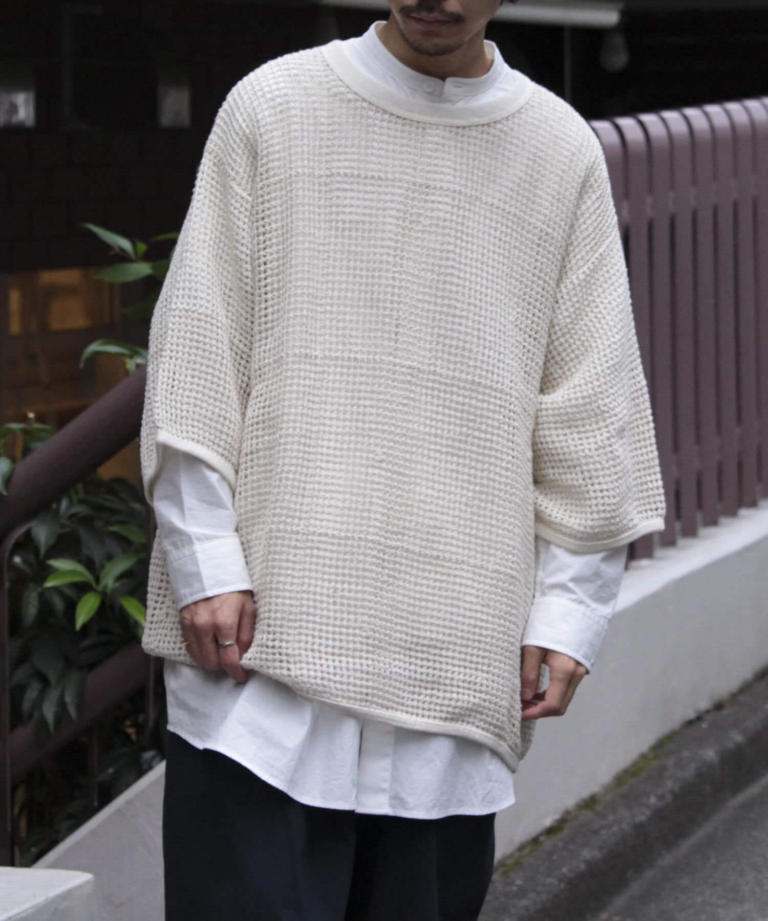 ARMY TWILL】MESH ビッグTシャツ かぎ編み メッシュTシャツ | FREDY