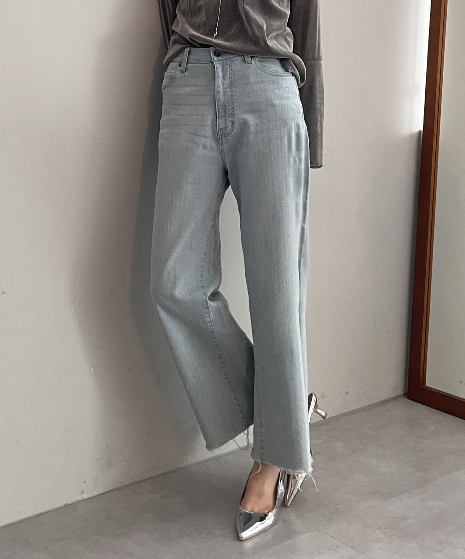 キュアノスNotch denim Q.anos ワイドデニム