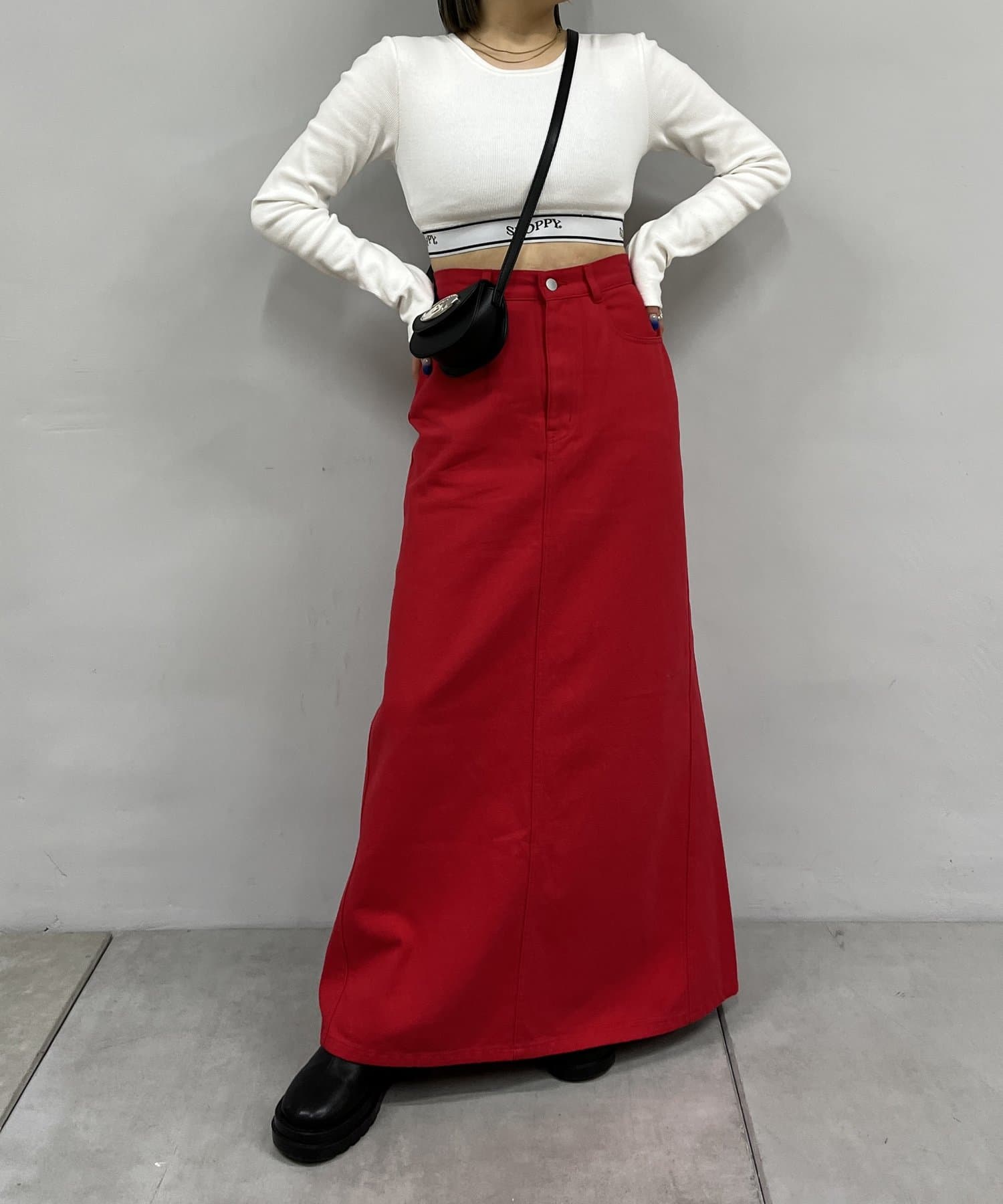 WHO'S WHO gallery ロングスカート シャーリングナイロンロングスカート | WHO'S WHO gallery