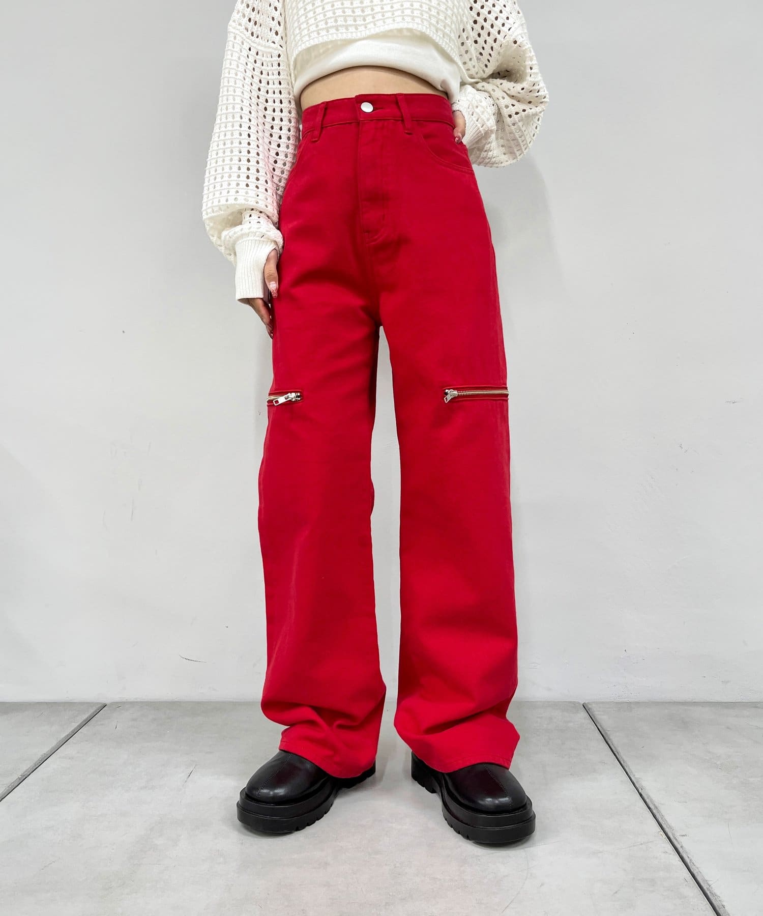 ファスナーデザインツイルパンツ | WHO'S WHO gallery