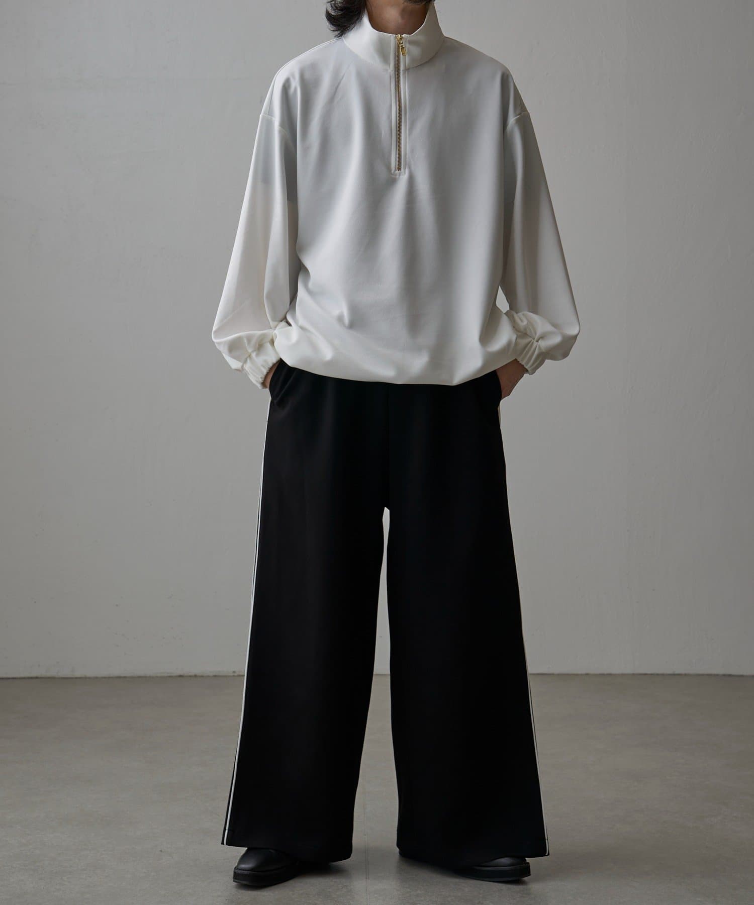 Lui's ジョーゼットスタンドハーフZIPカットソー