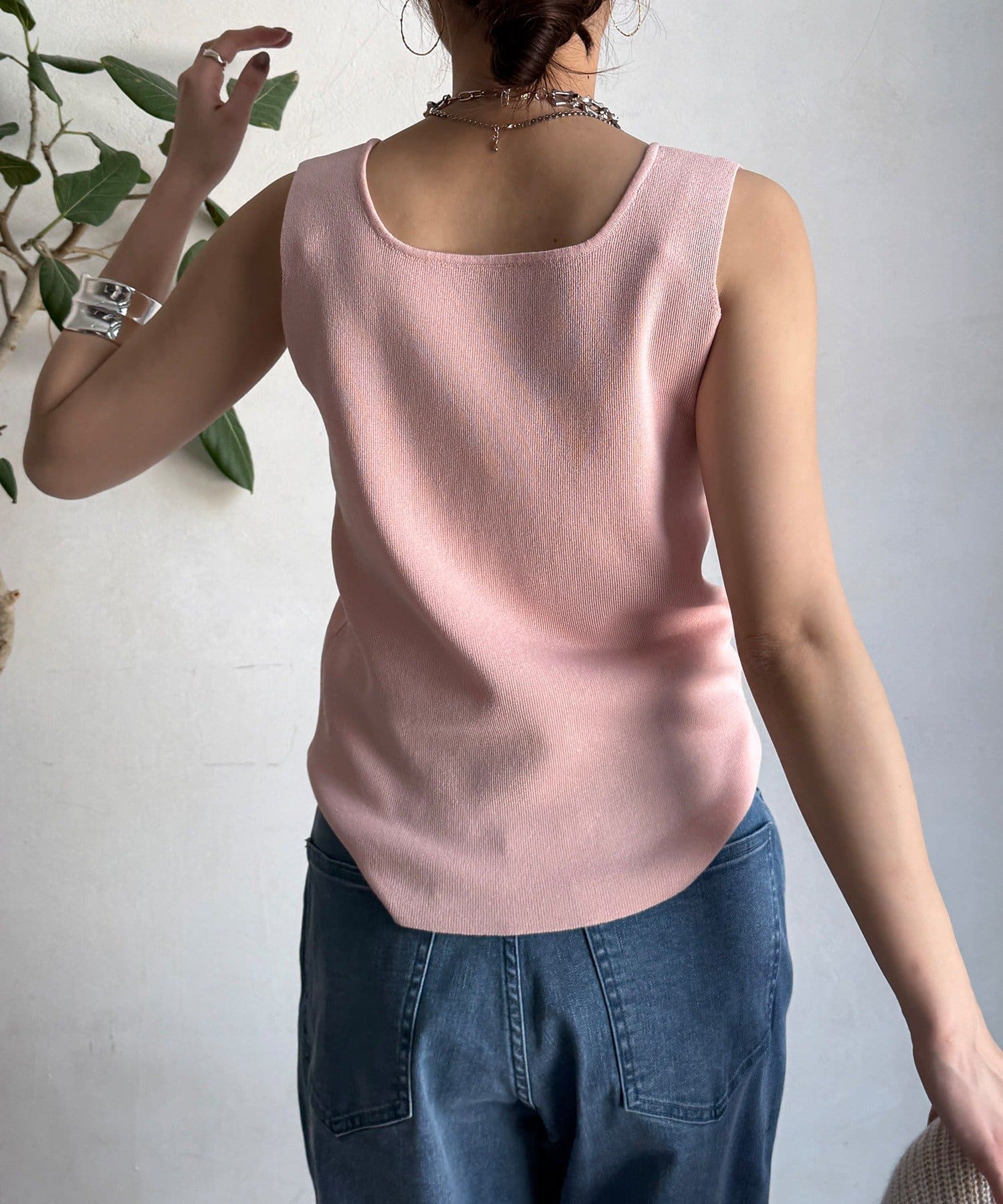 DOUDOU(ドゥドゥ) 【完売カラー再追加！】スクエアニットタンク