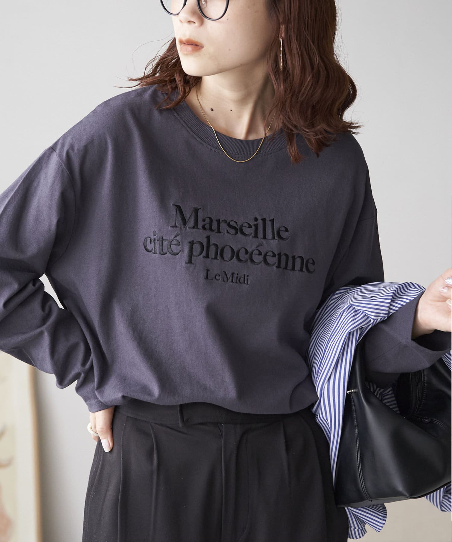 ショルダーロゴロングスリーブTシャツ イエロー スウェット ...