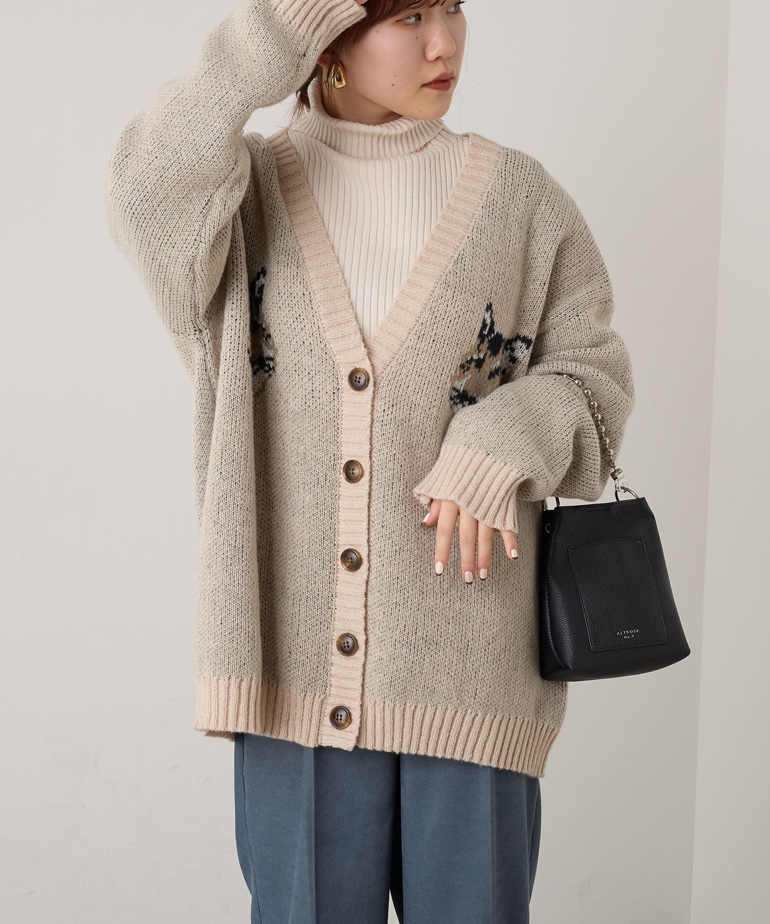 NUNIFE】 キツネジャカードカーデ | NICE CLAUP / OLIVE des OLIVE