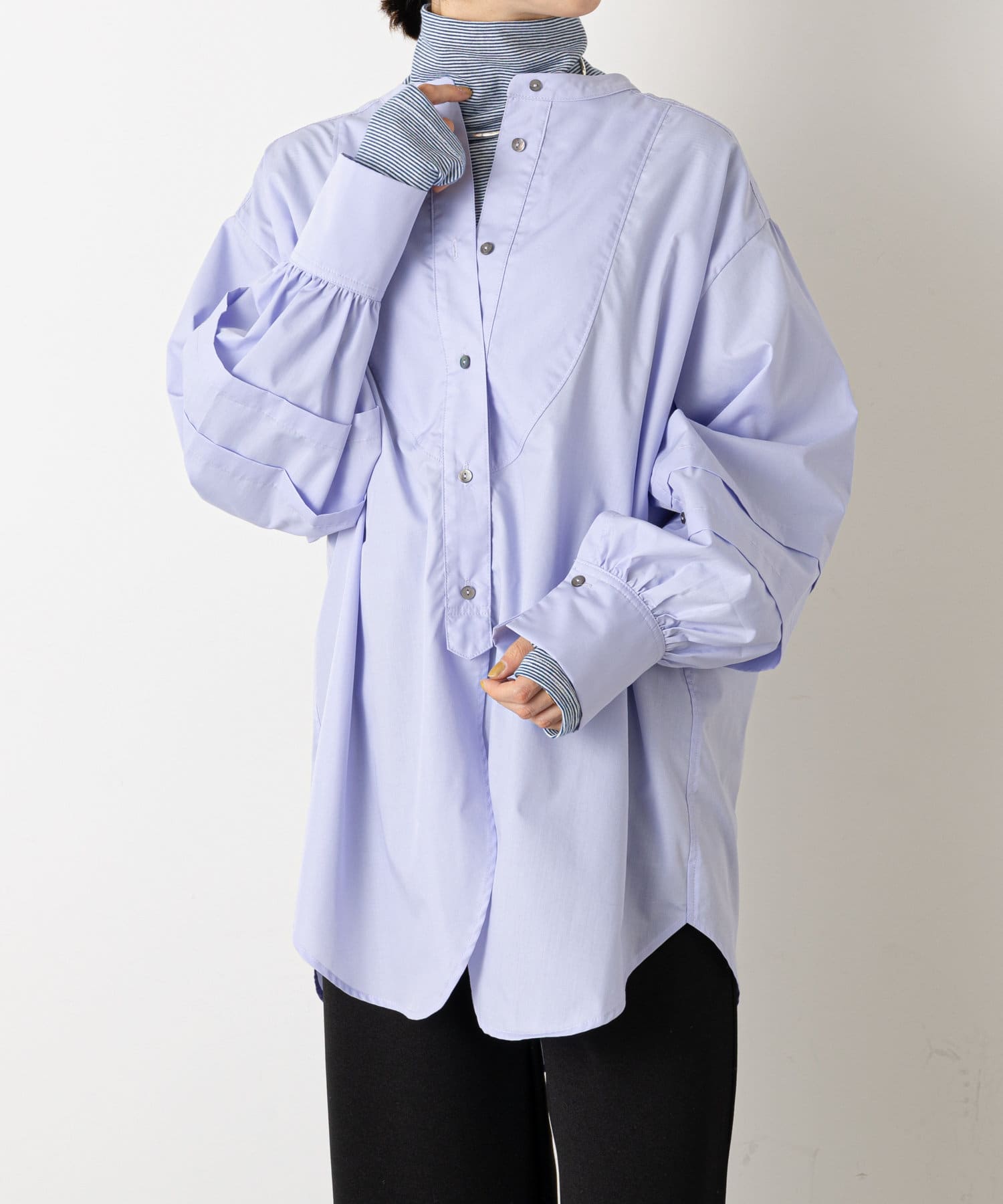 Omekashi(オメカシ) タックスリーブドレスシャツ
