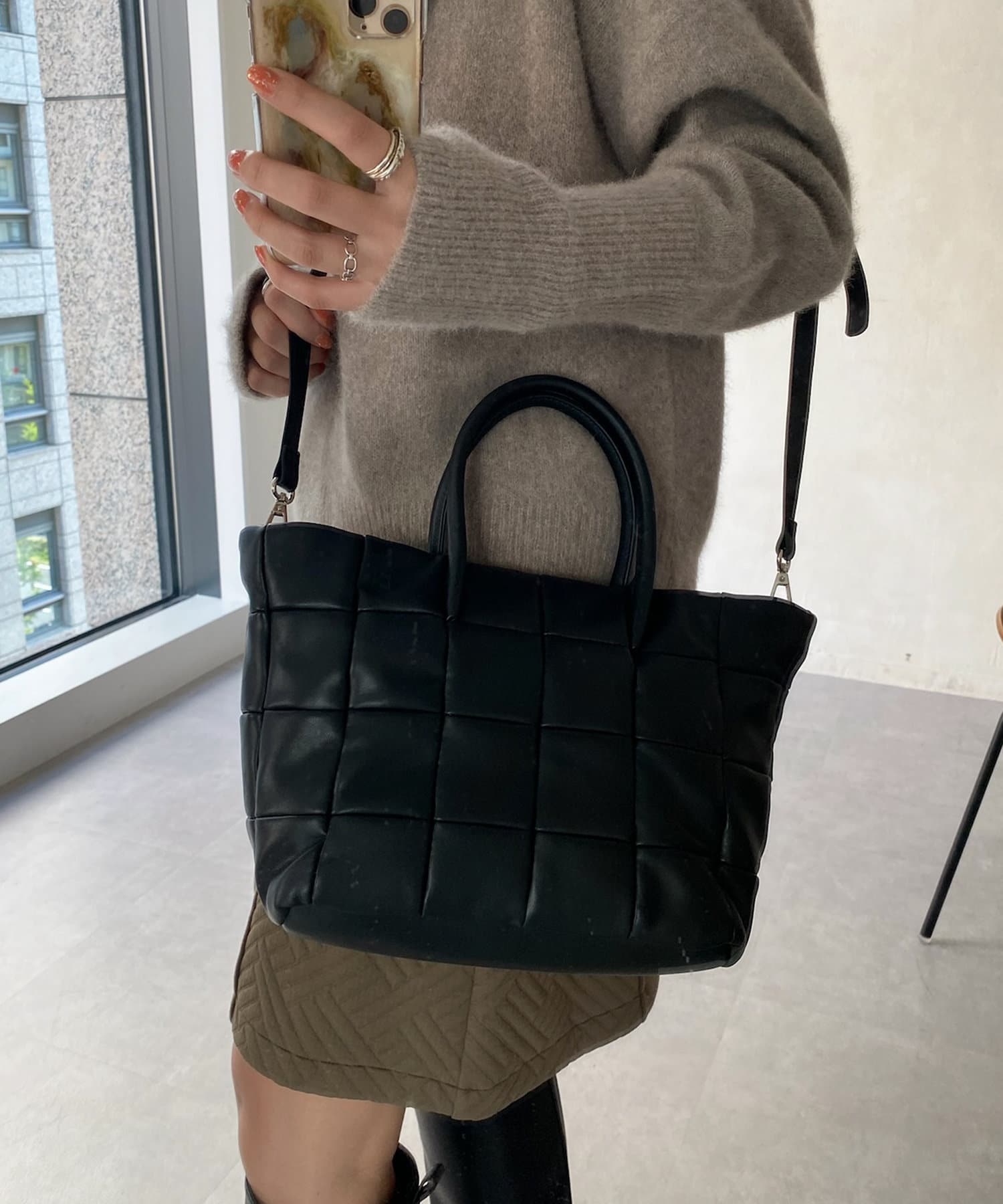 DOUDOU(ドゥドゥ) パッチワークボンディング2WAYトート