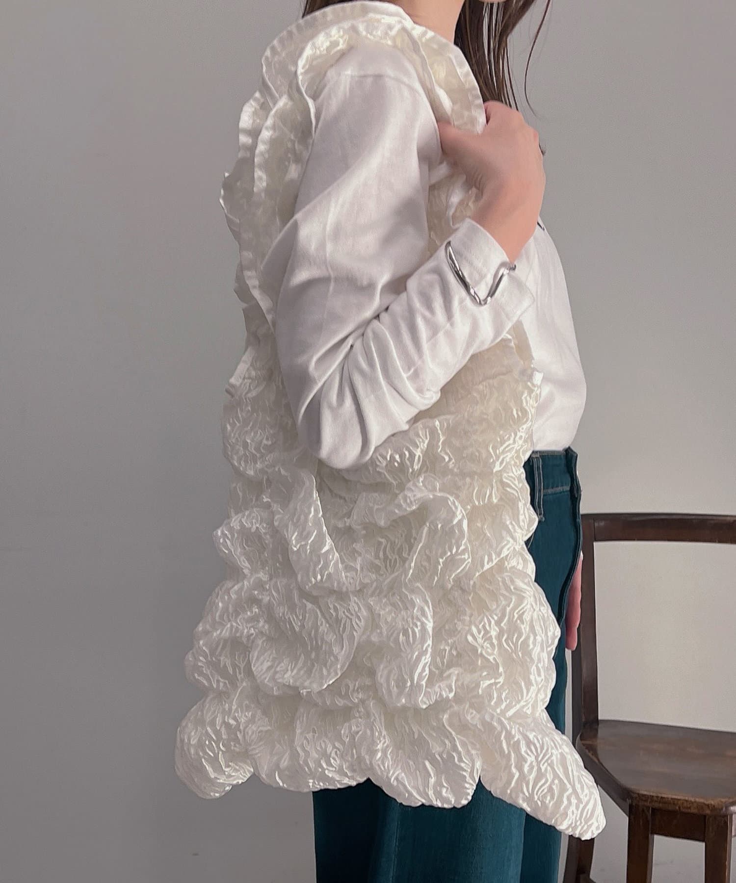 un dix cors(アンディコール) スクエアギャザートートバッグ