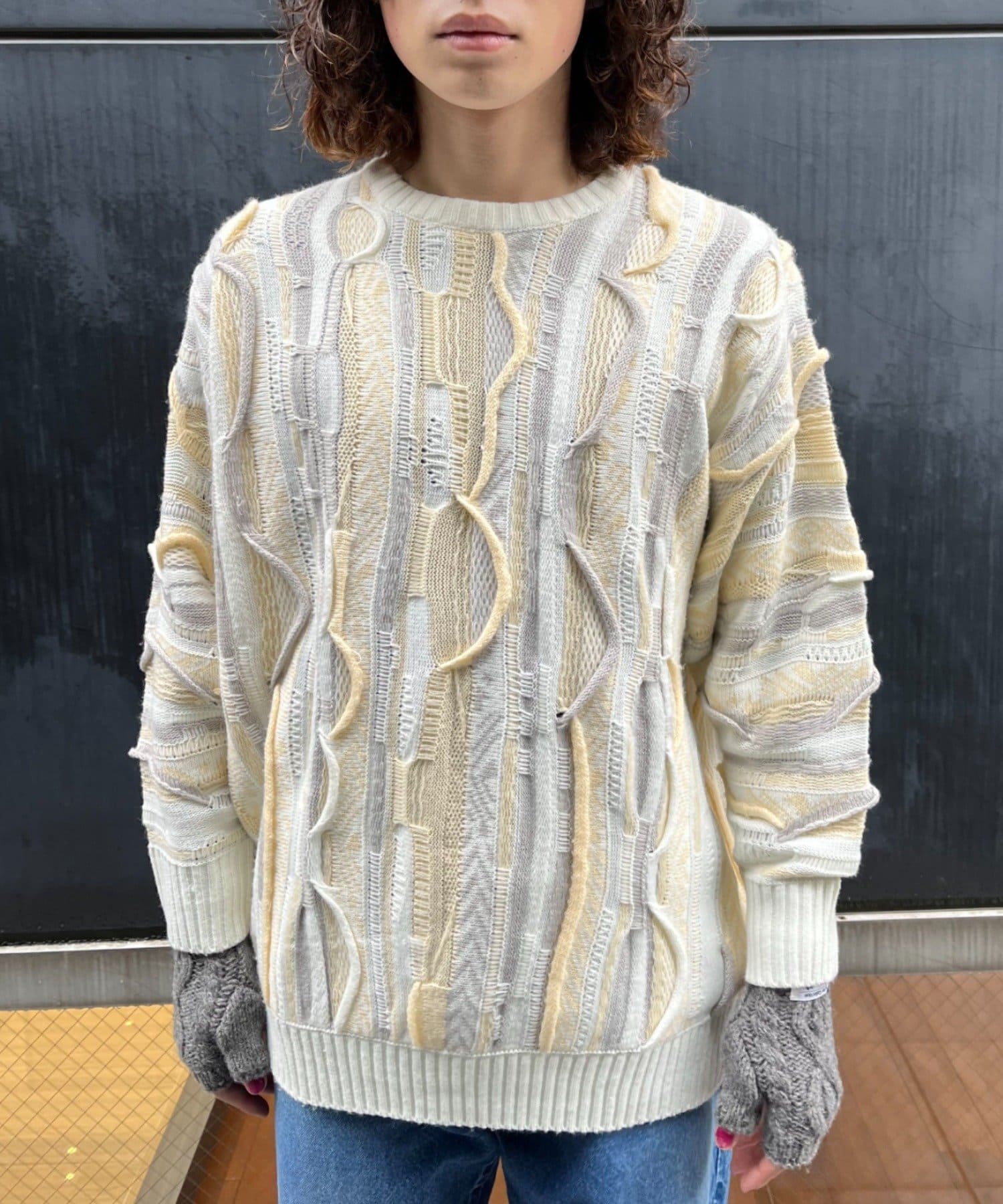THRIFTY LOOK】3d nitting B sweater | CIAOPANIC(チャオパニック