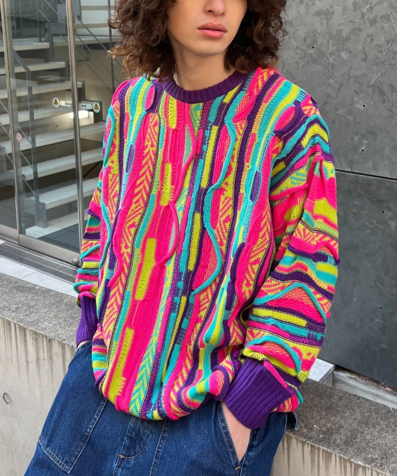 THRIFTY LOOK】3d nitting B sweater | CIAOPANIC(チャオパニック